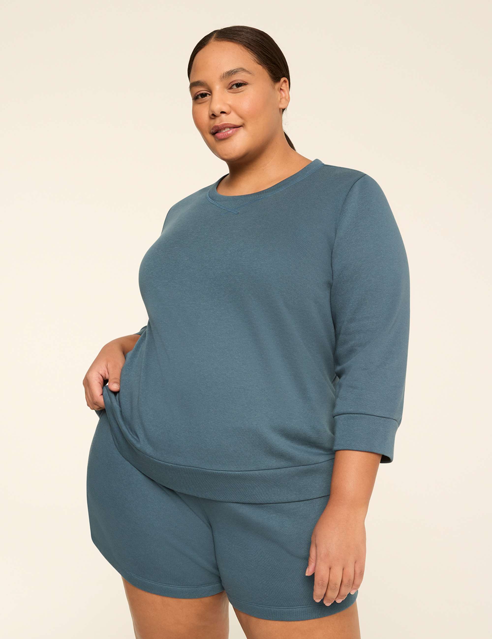 LIVI 3/4-Sleeve Crew-Neck Sweatshirt