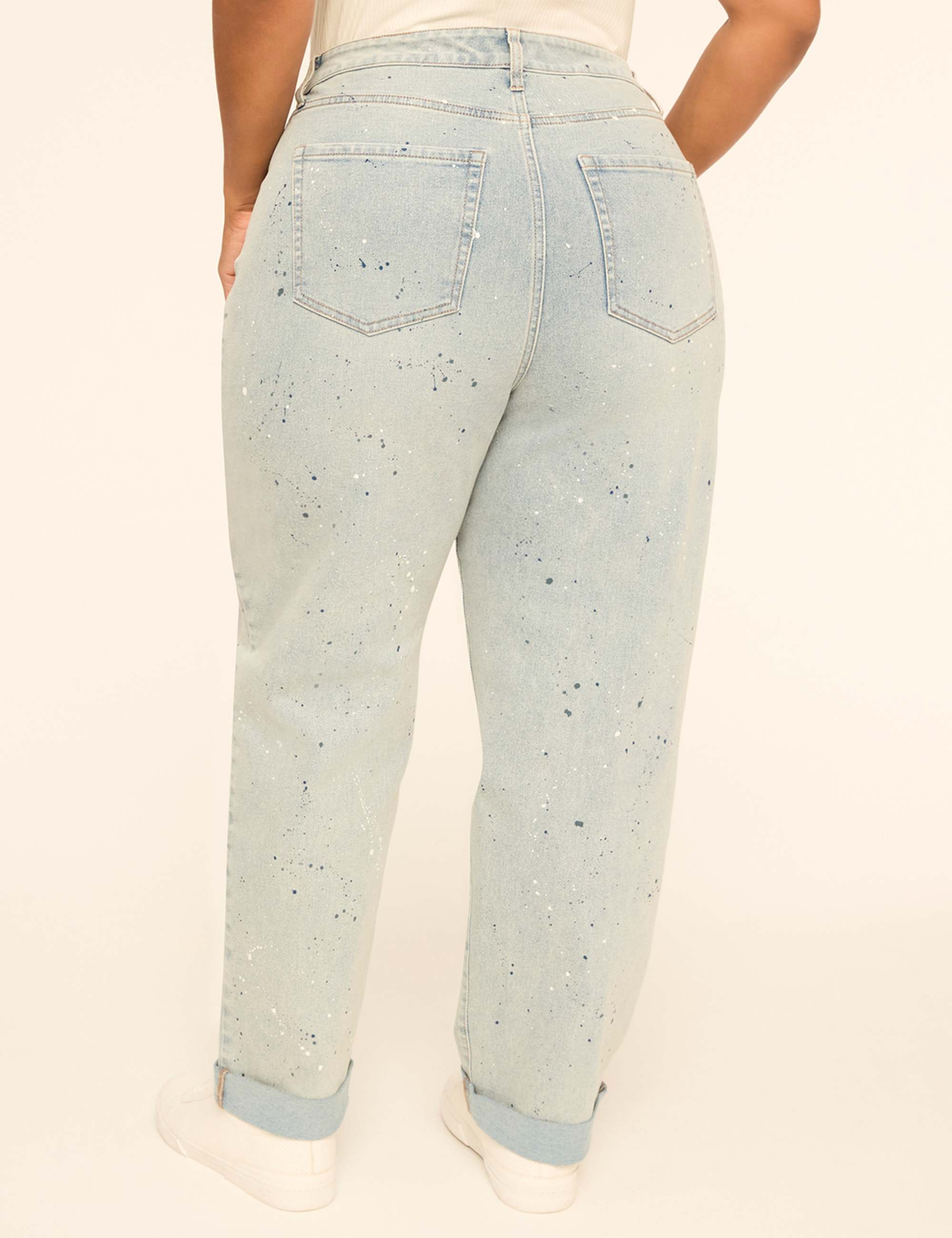 Boyfriend Fit Paint Splatter Jean
