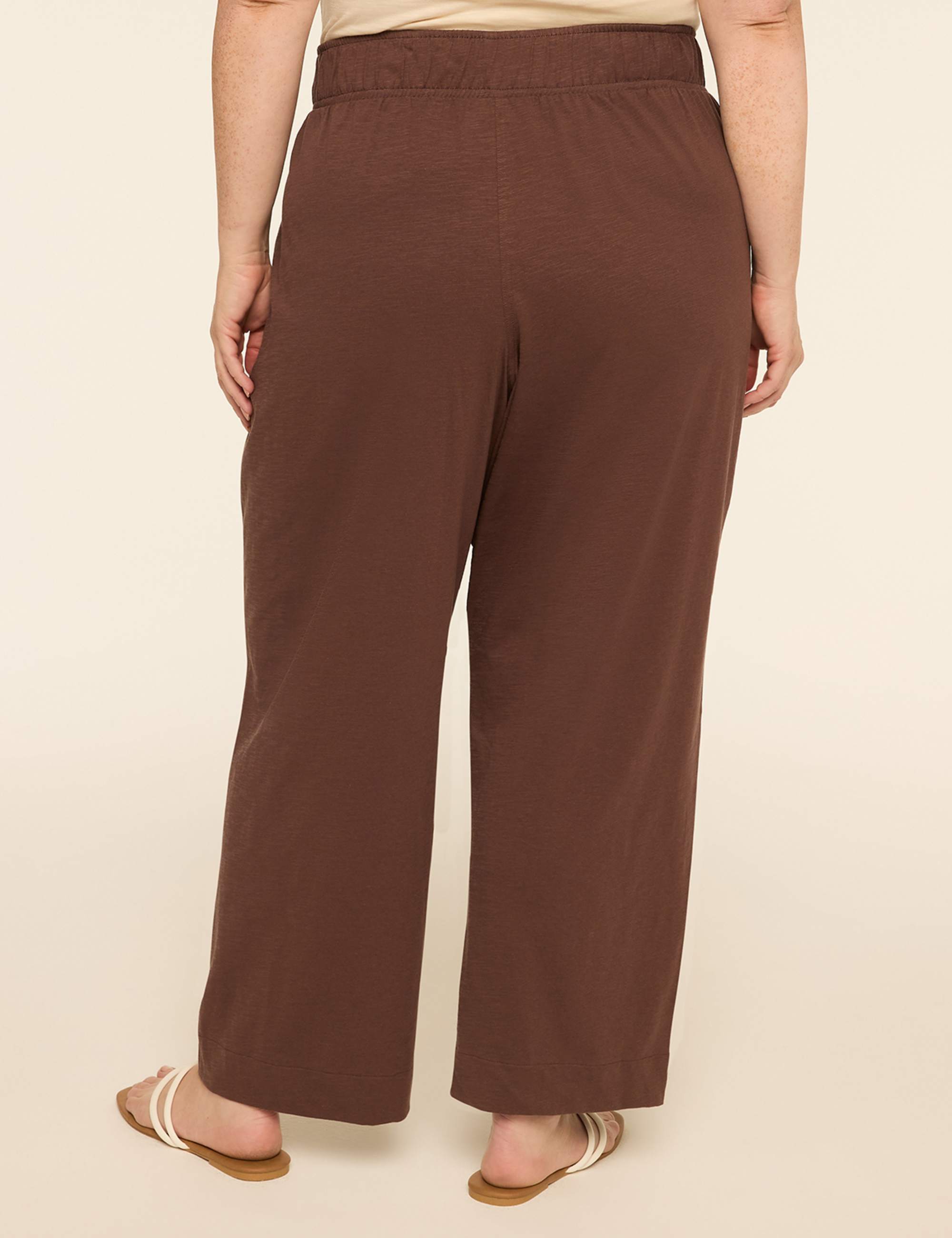 Slub Knit Pull-On Straight Leg Pant