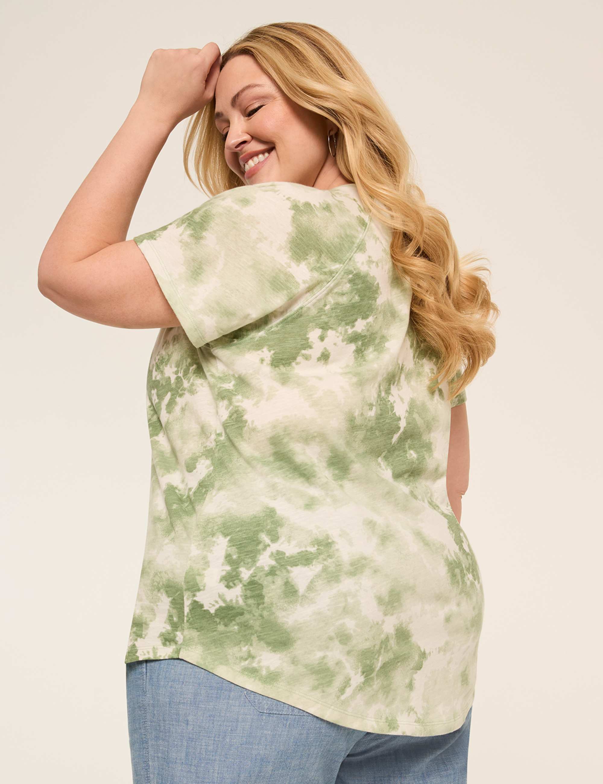 Short-Sleeve Notch-Neck Top