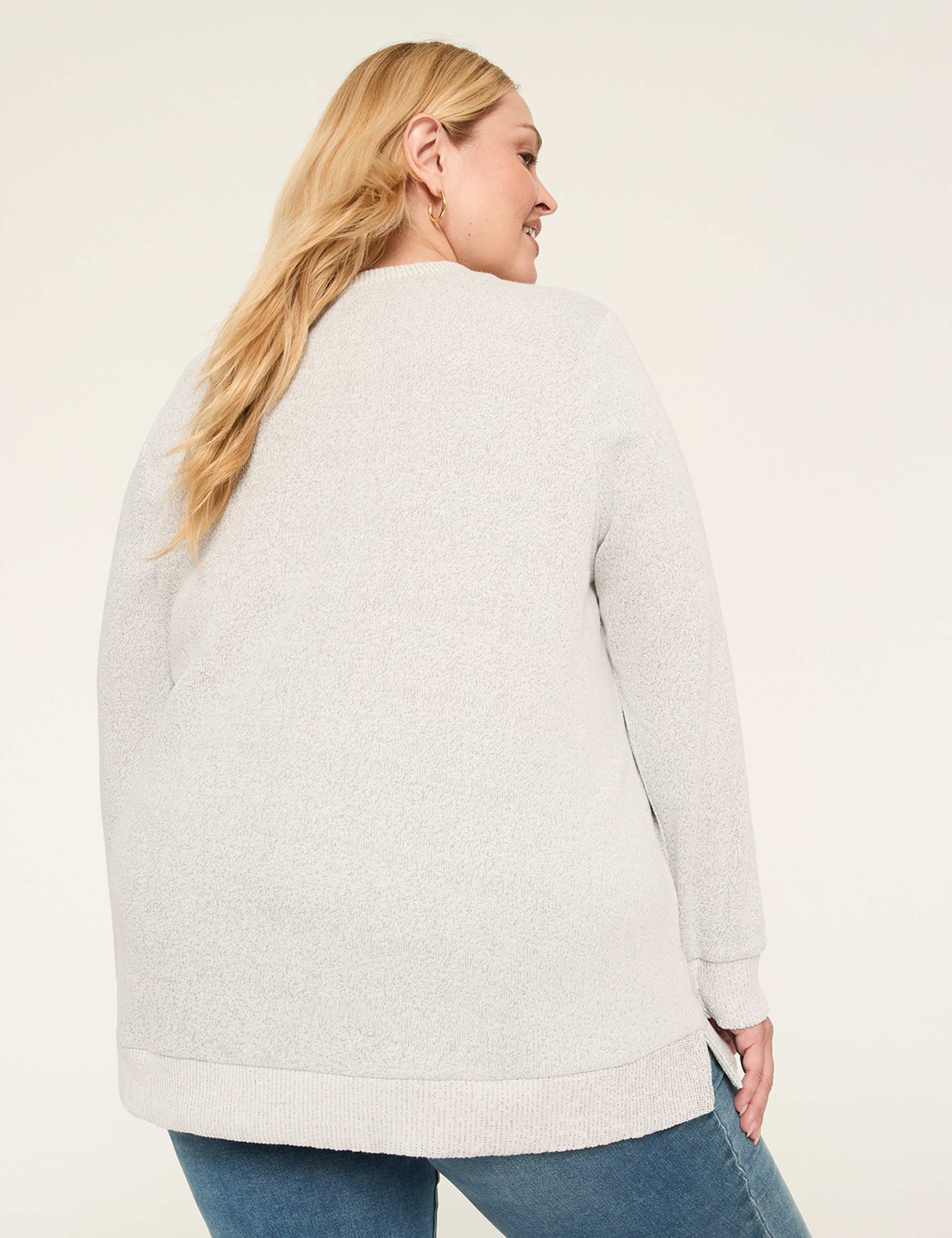 Soft-Textured Hope, Love Faith Graphic Sweatshirt