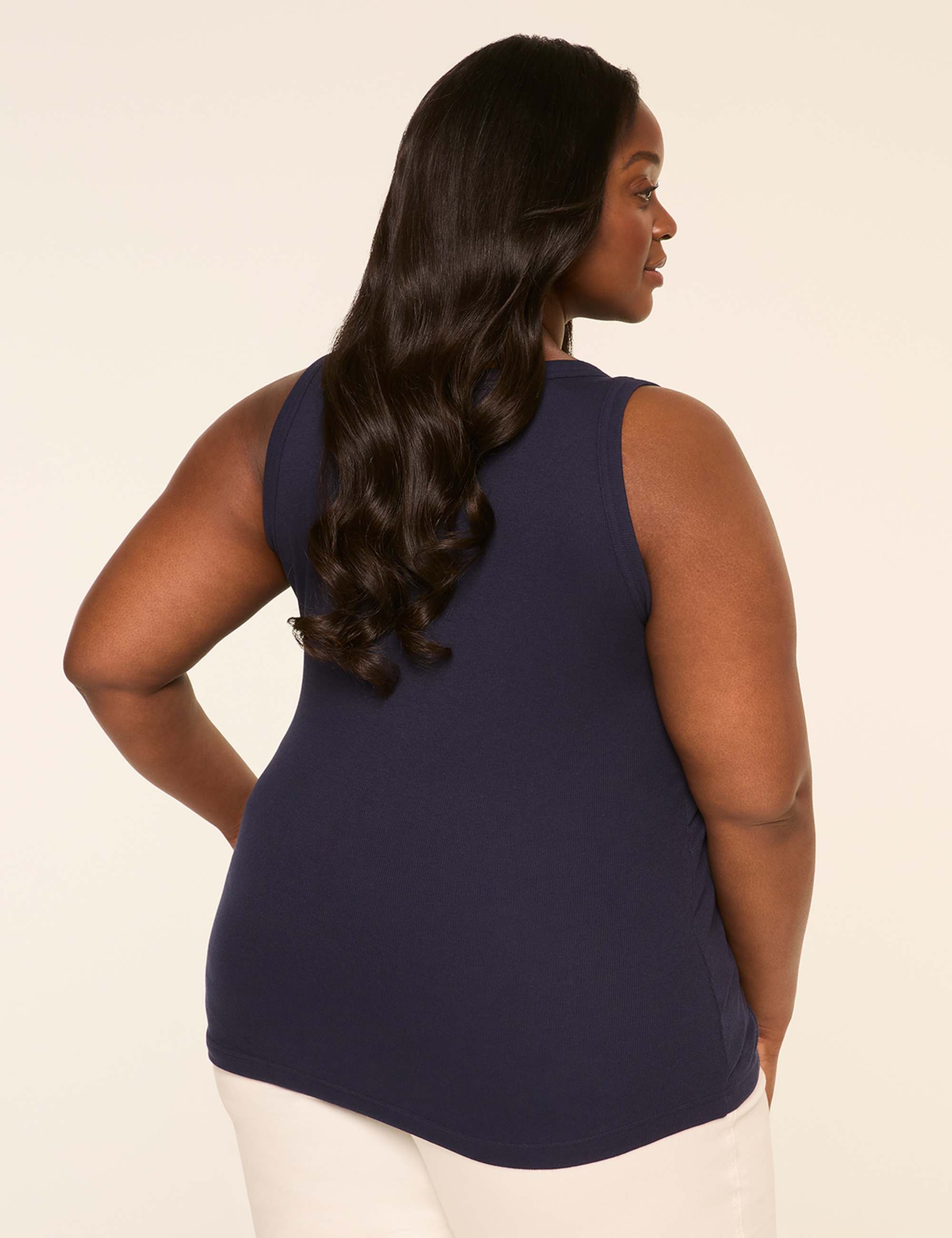 Deep V-Neck Rib Layering Tank