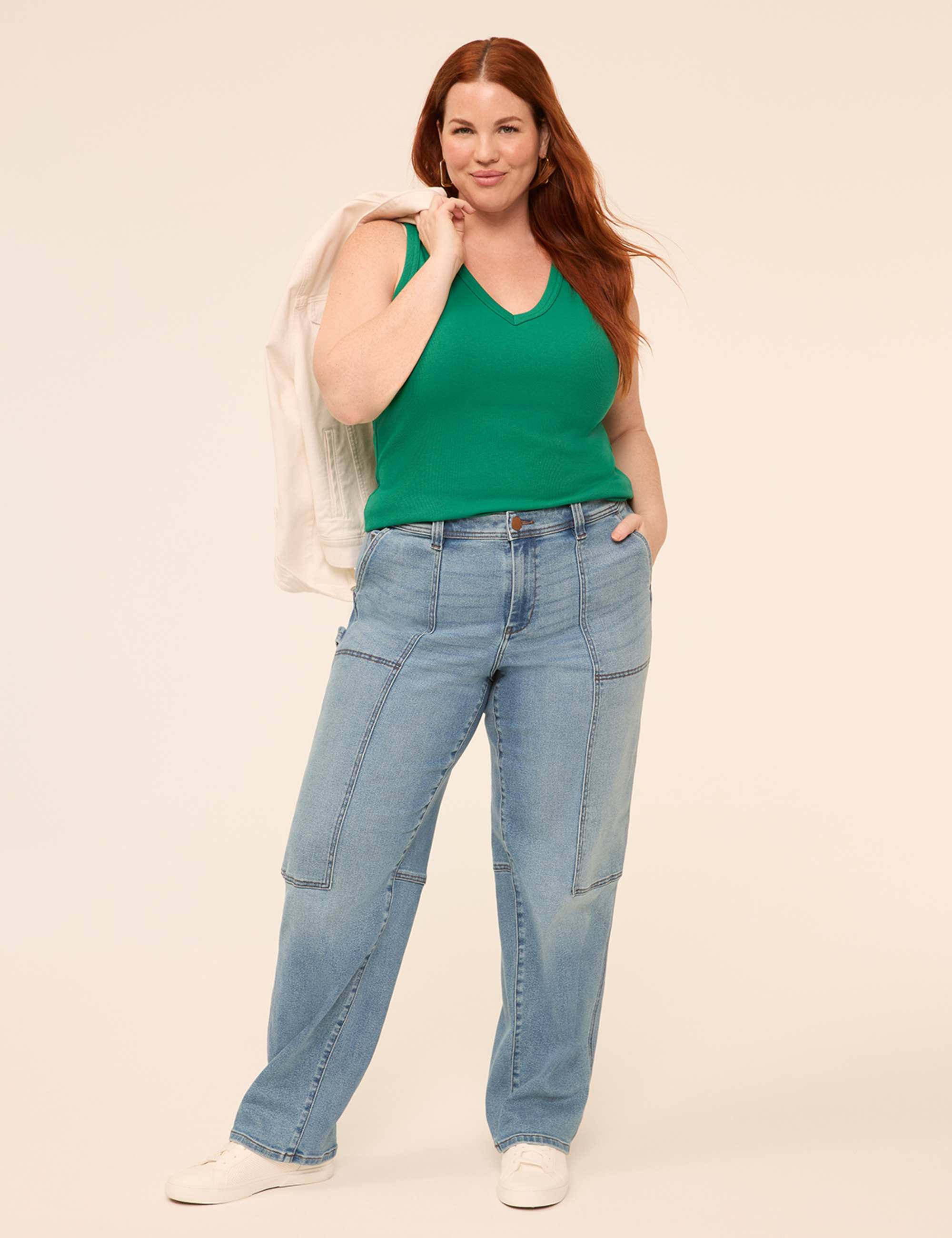 Deep V-Neck Rib Layering Tank