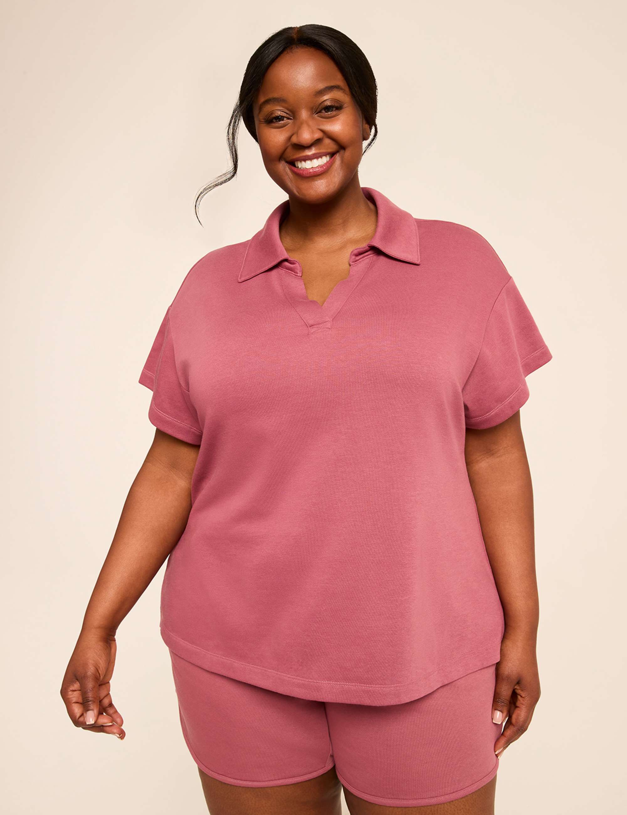 French Terry Polo Top