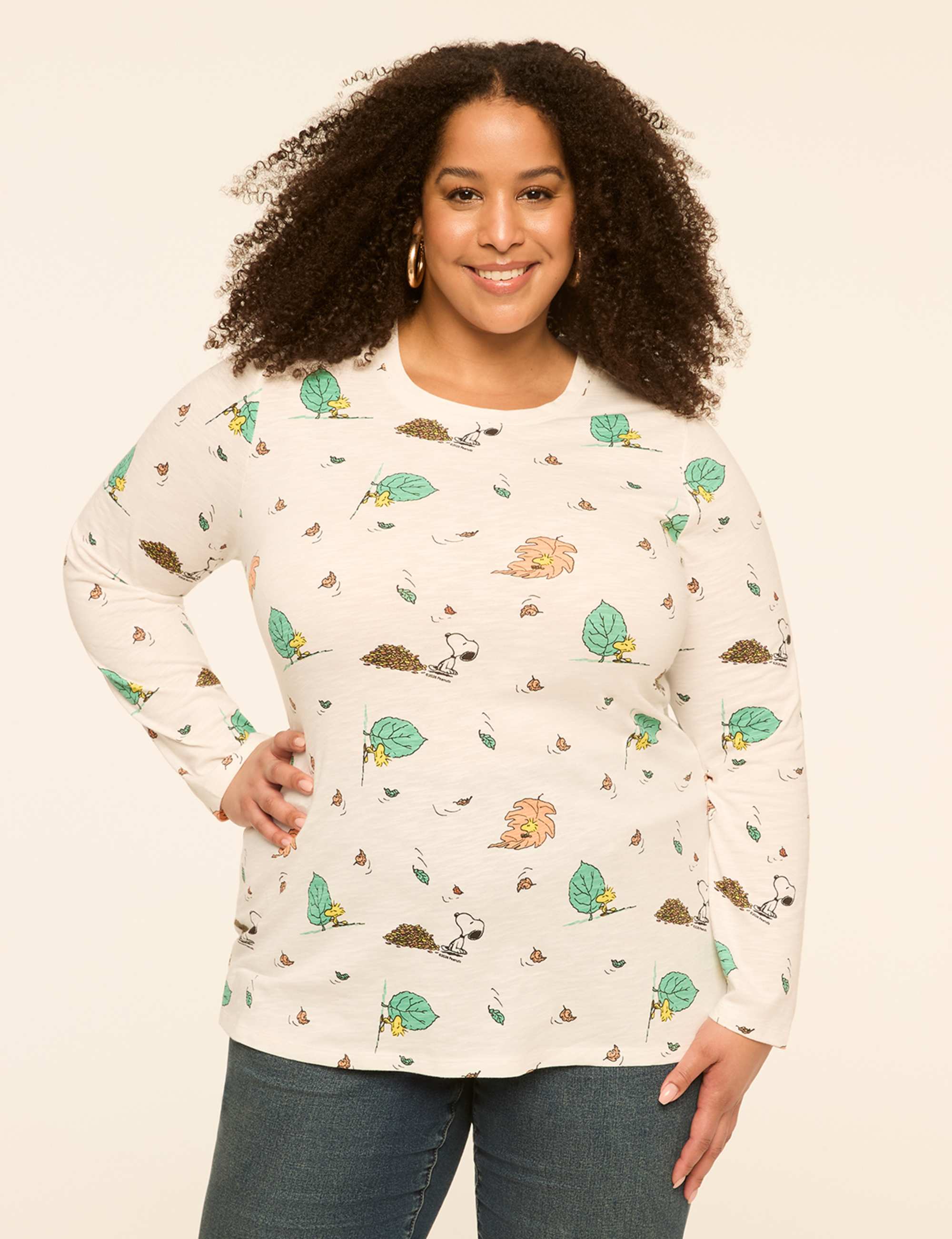 Snoopy & Woodstock Leaves Long-Sleeve Graphic Tee
