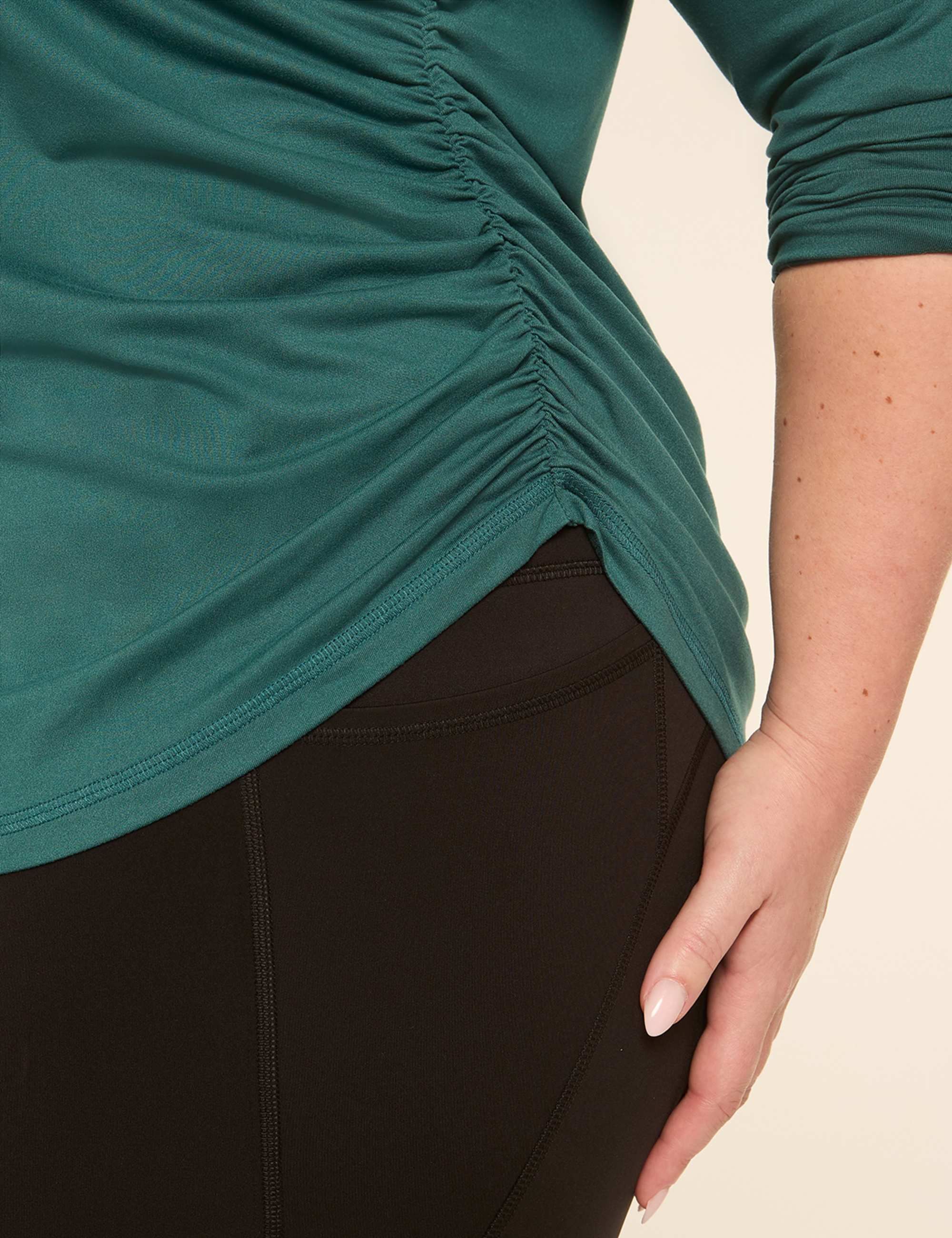 LIVI Soft Long-Sleeve Side-Ruched Hoodie