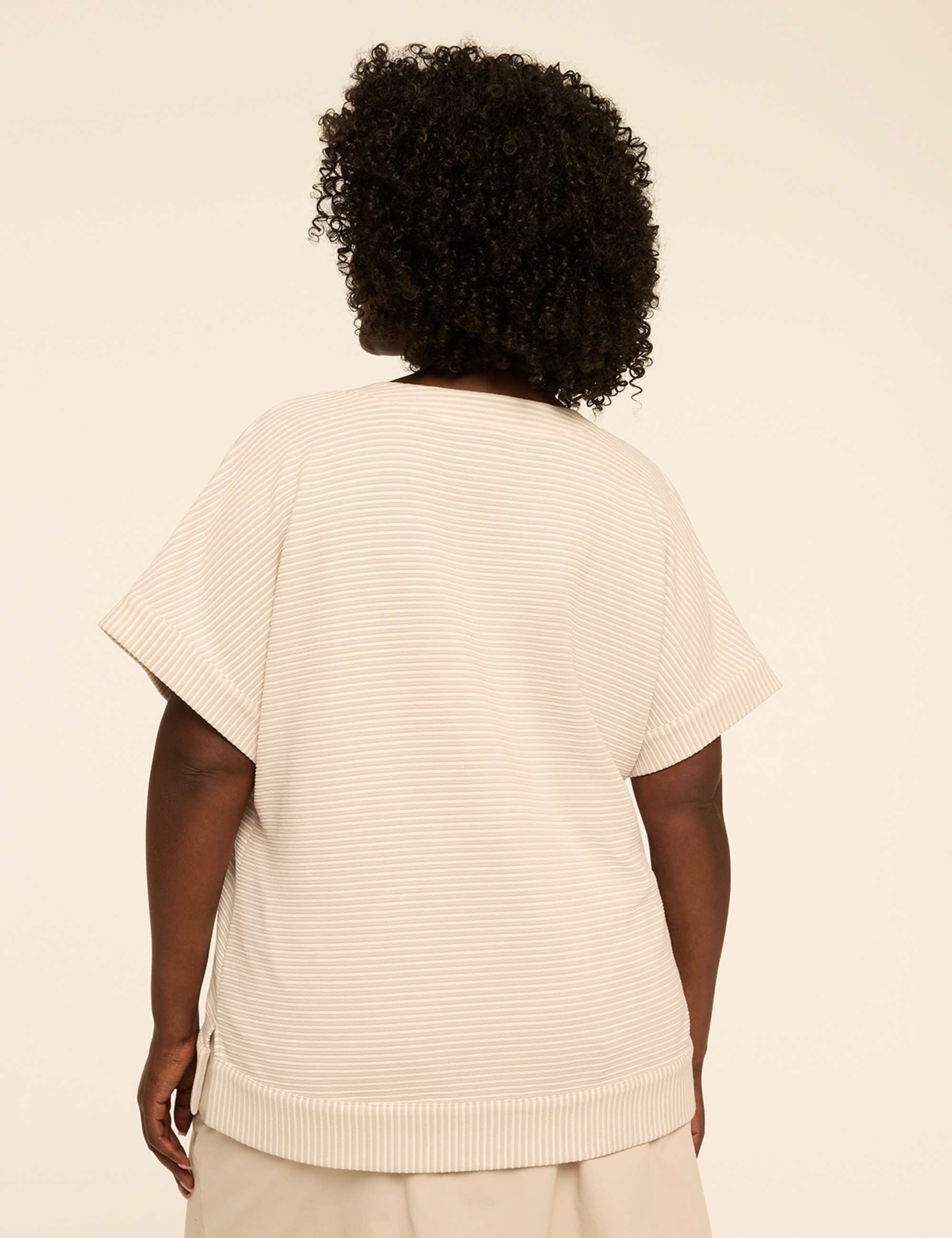 LIVI Textured Notch-Neck Top