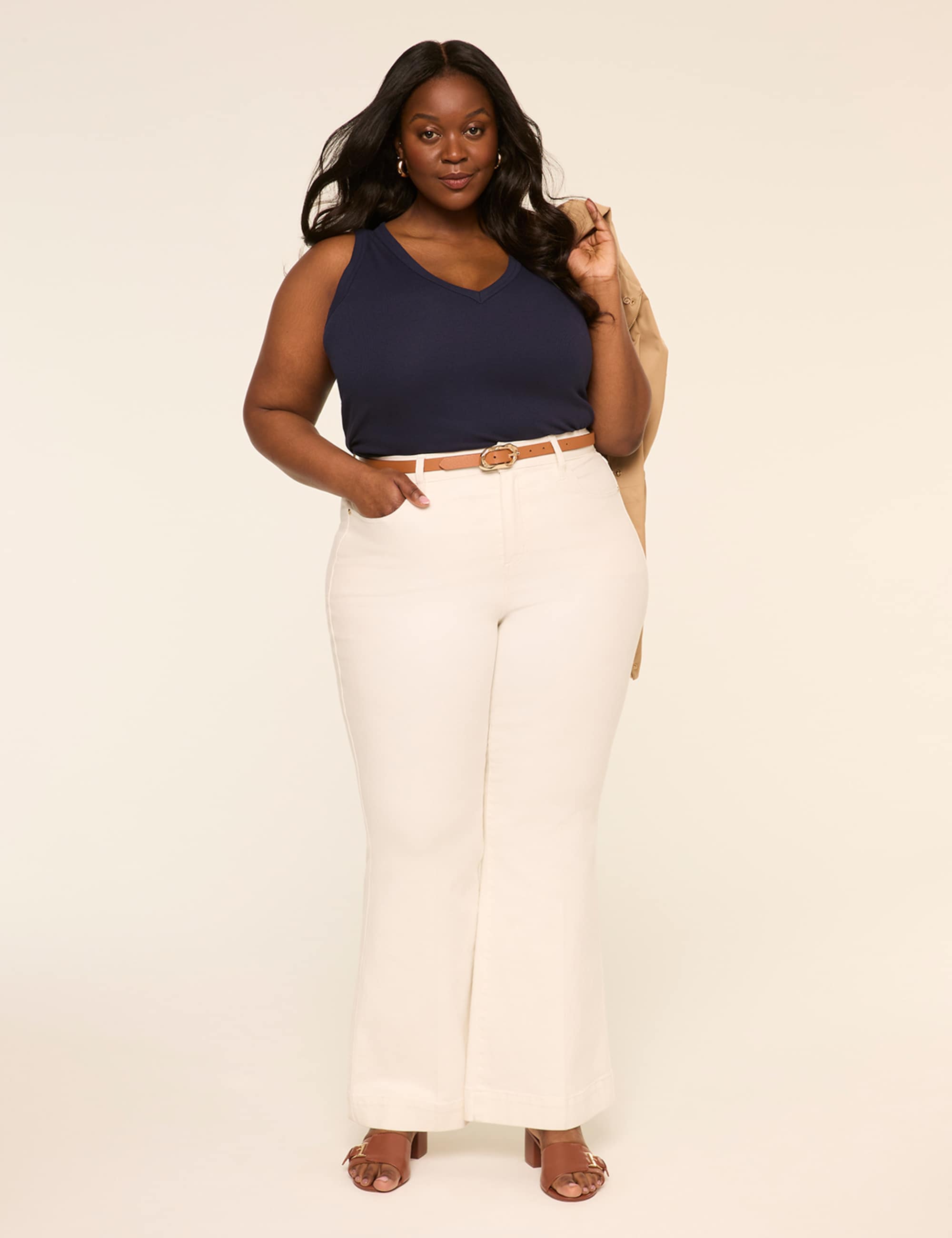 Deep V-Neck Rib Layering Tank