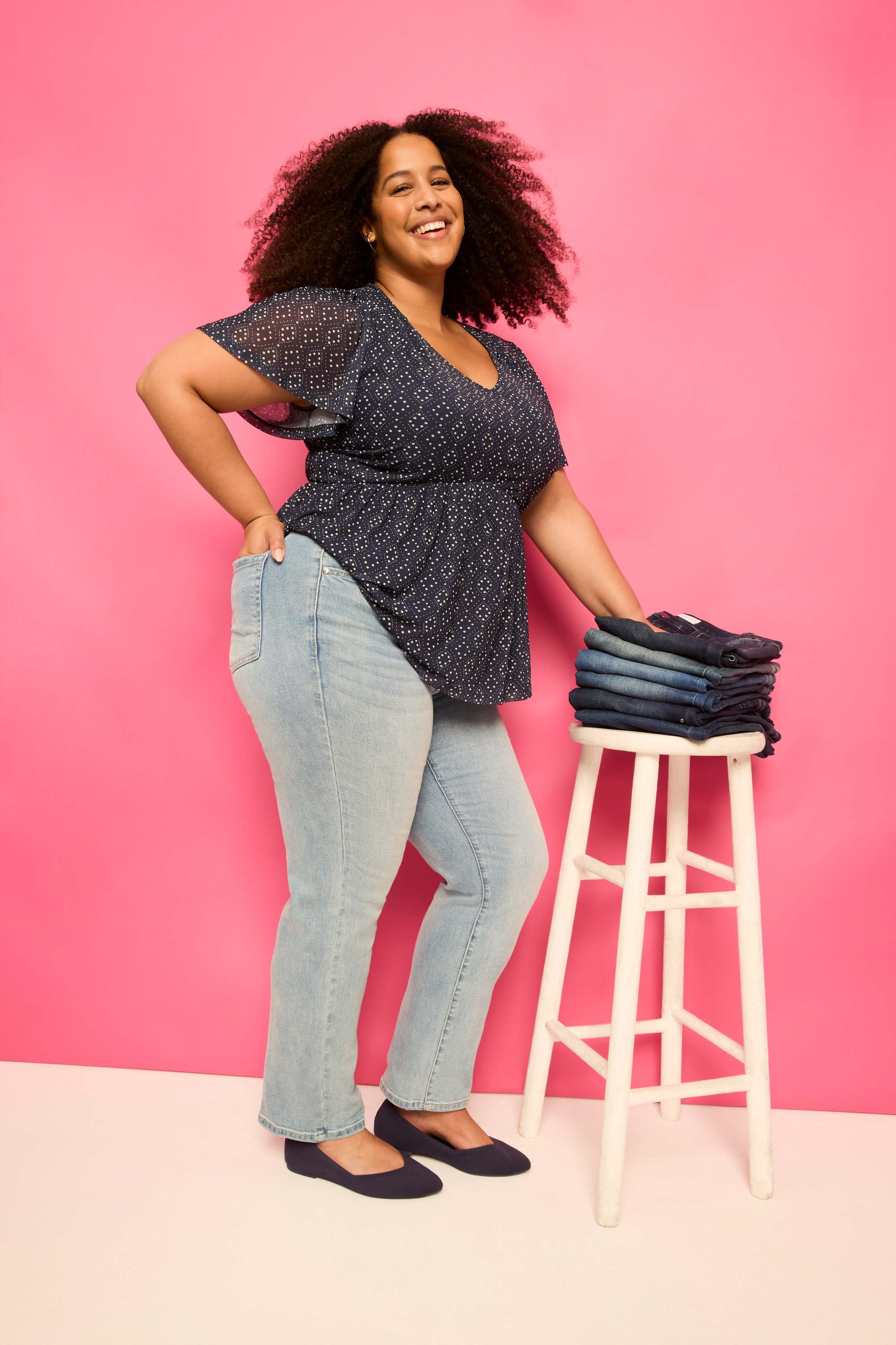 Flutter-Sleeve Mesh Peplum Top