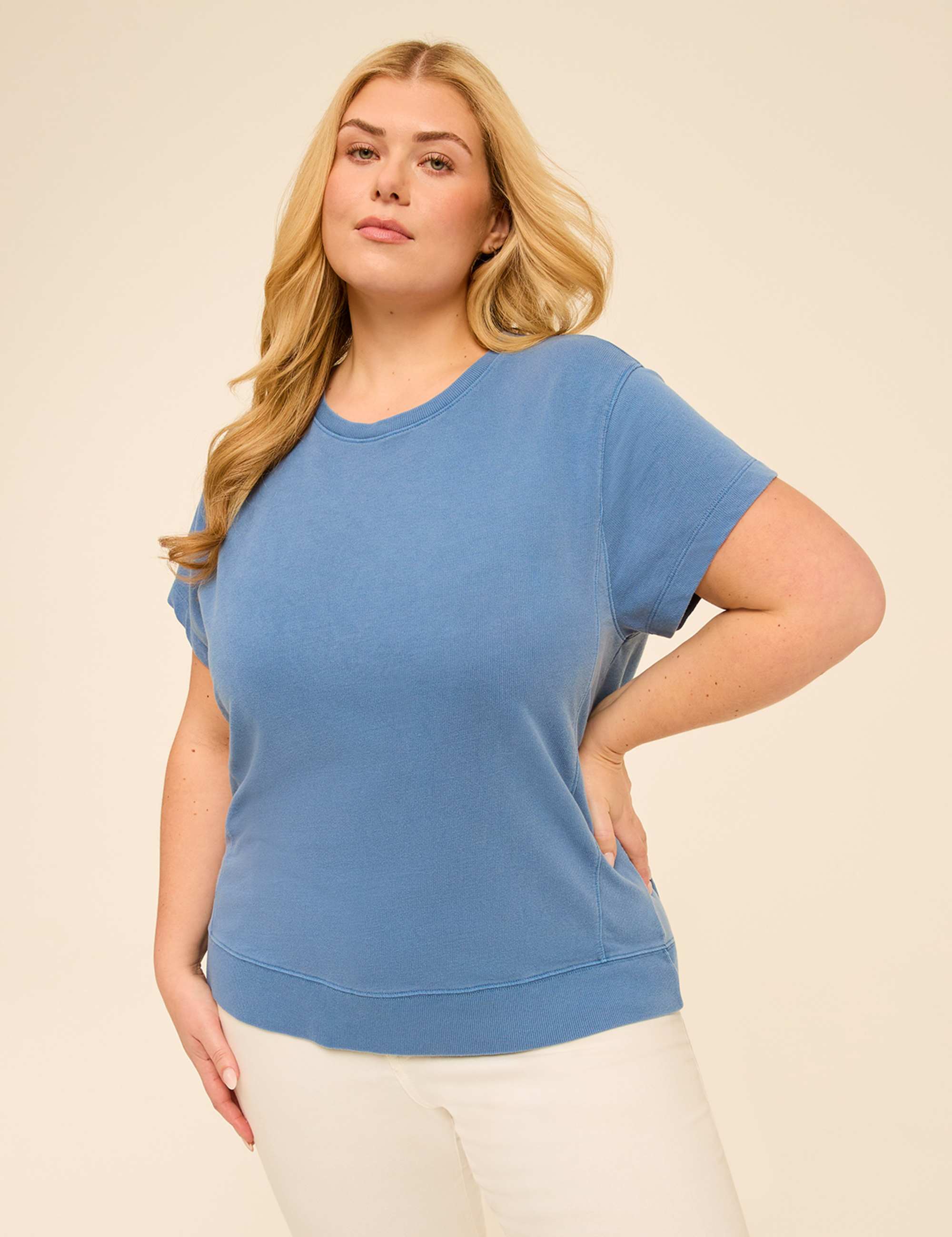 Short-Sleeve French Terry Sweatshirt