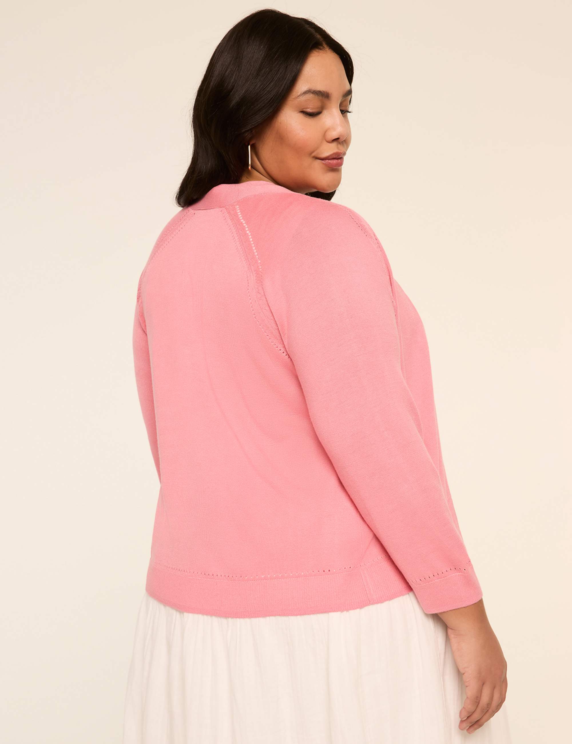 3/4-Sleeve Open-Front Shrug