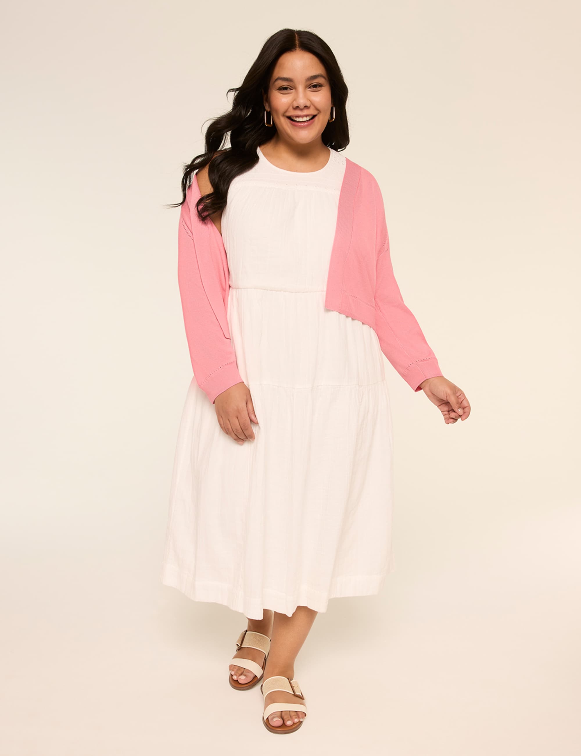 Gauze Tiered Midi Dress