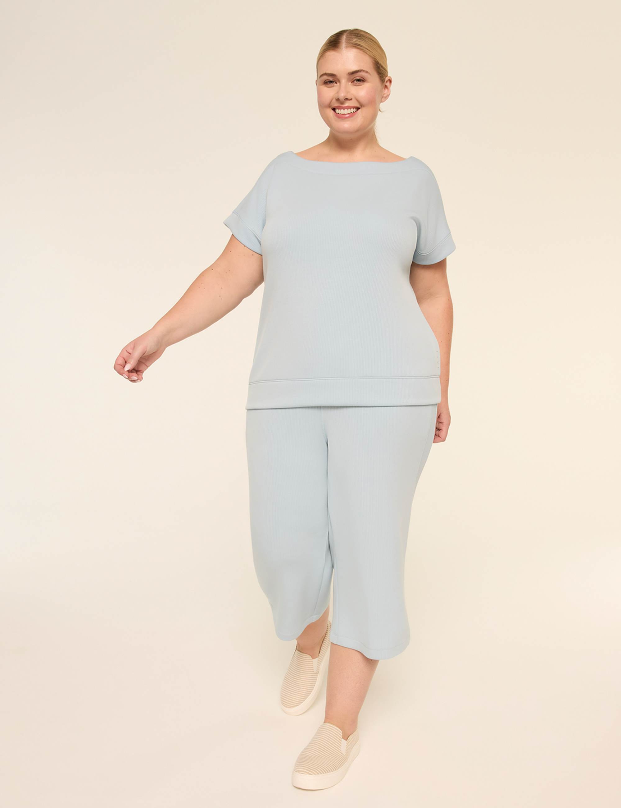 LIVI Ribbed Journey Boatneck Top