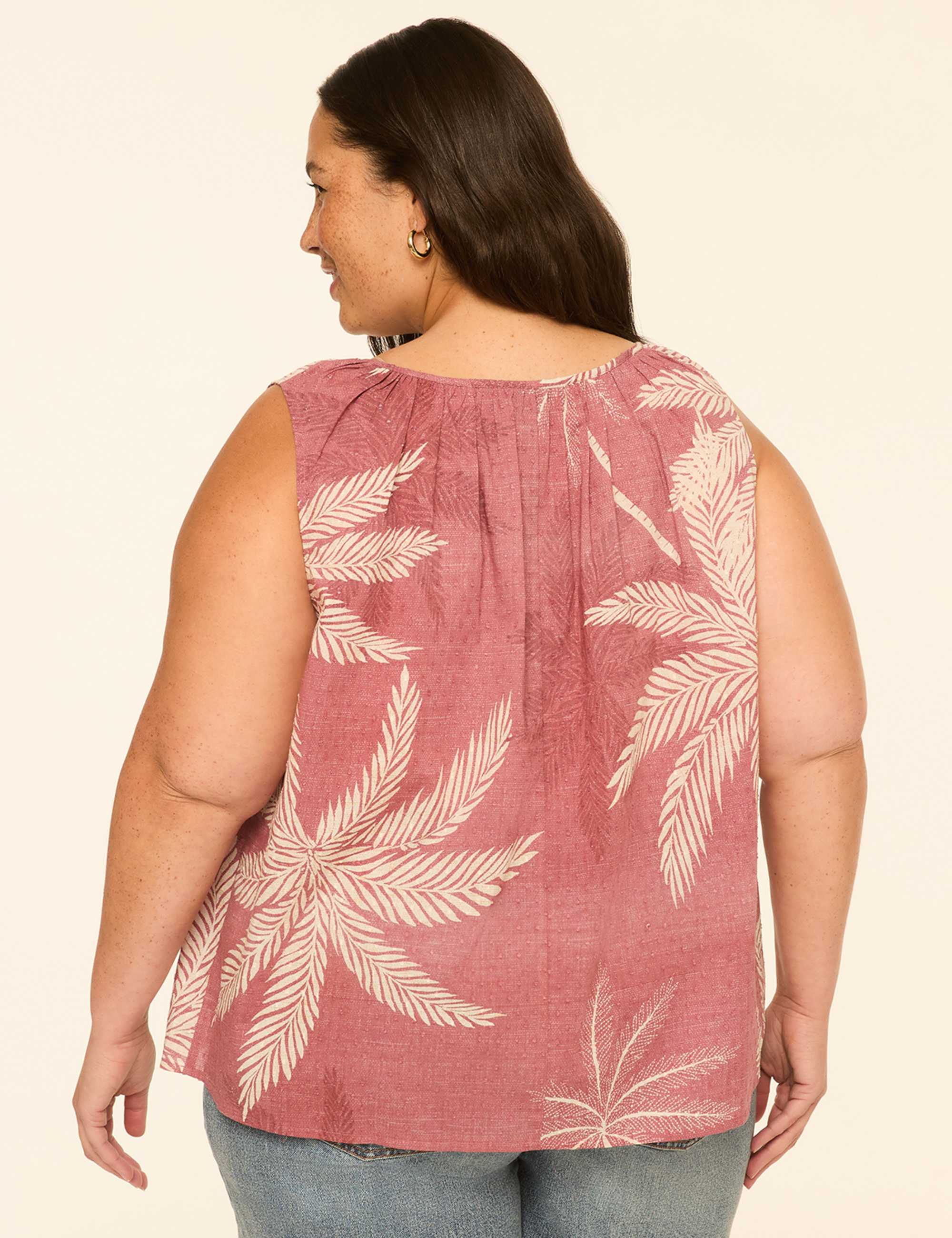 Sleeveless Tie-Neck Blouse