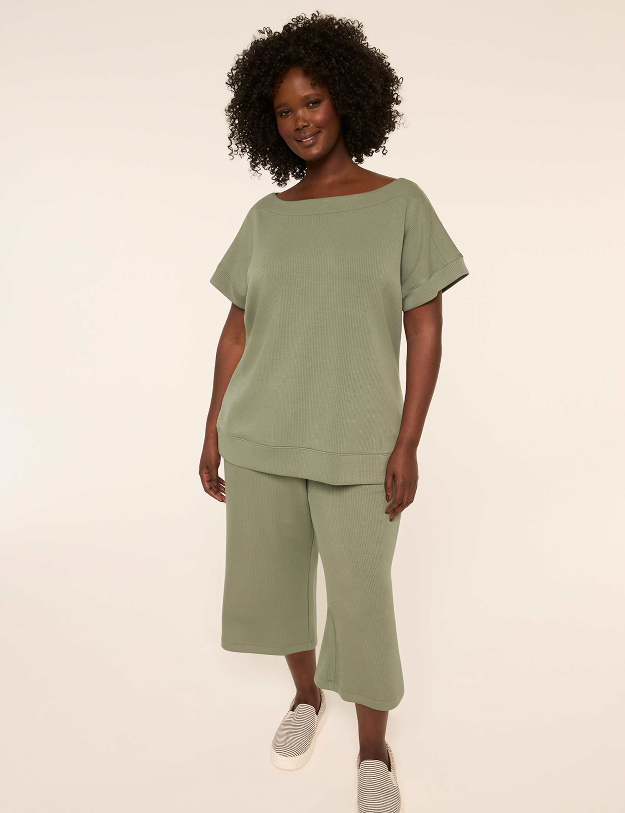 LIVI Ribbed Journey Boatneck Top