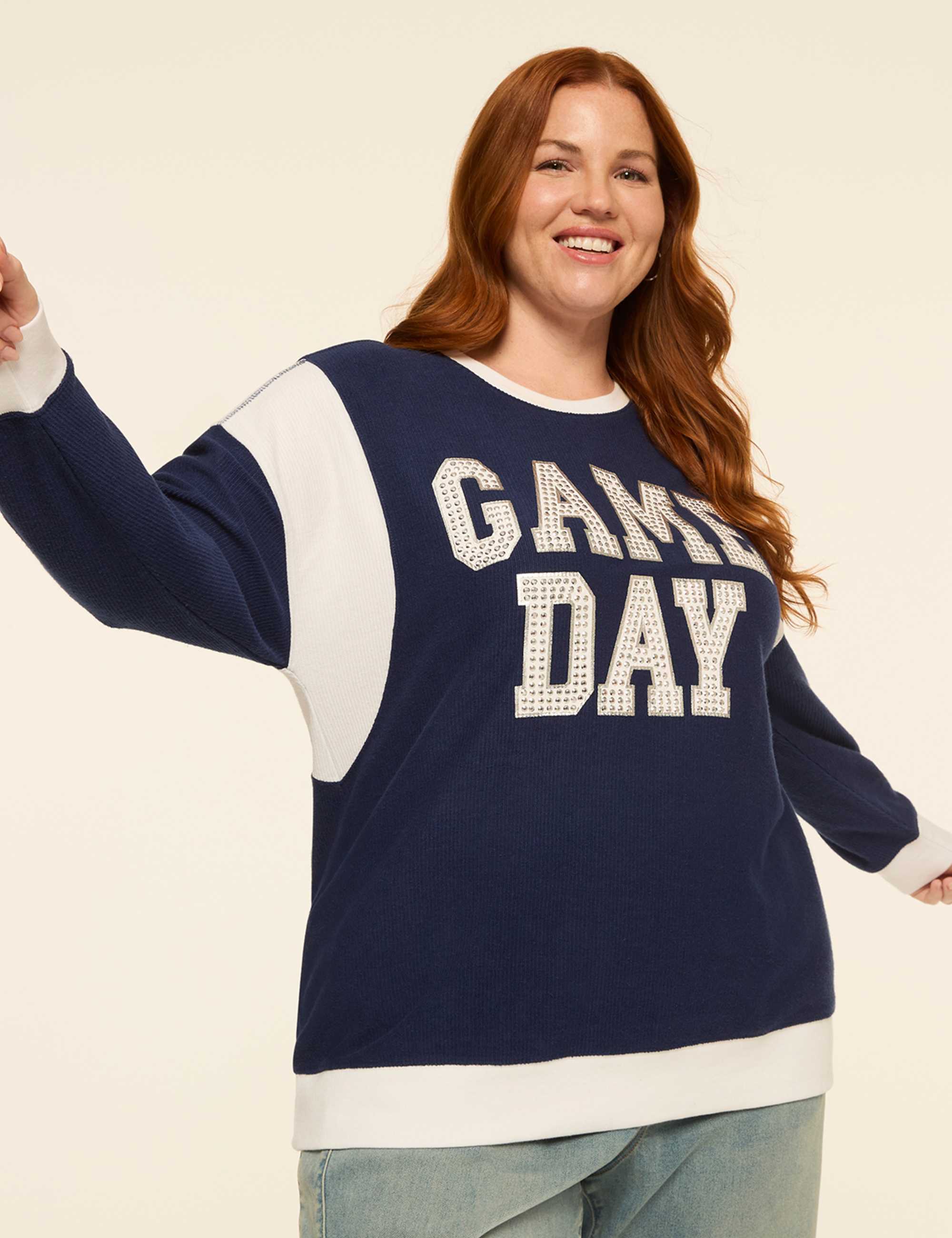 Rhinestone Game Day Graphic Sweatshirt