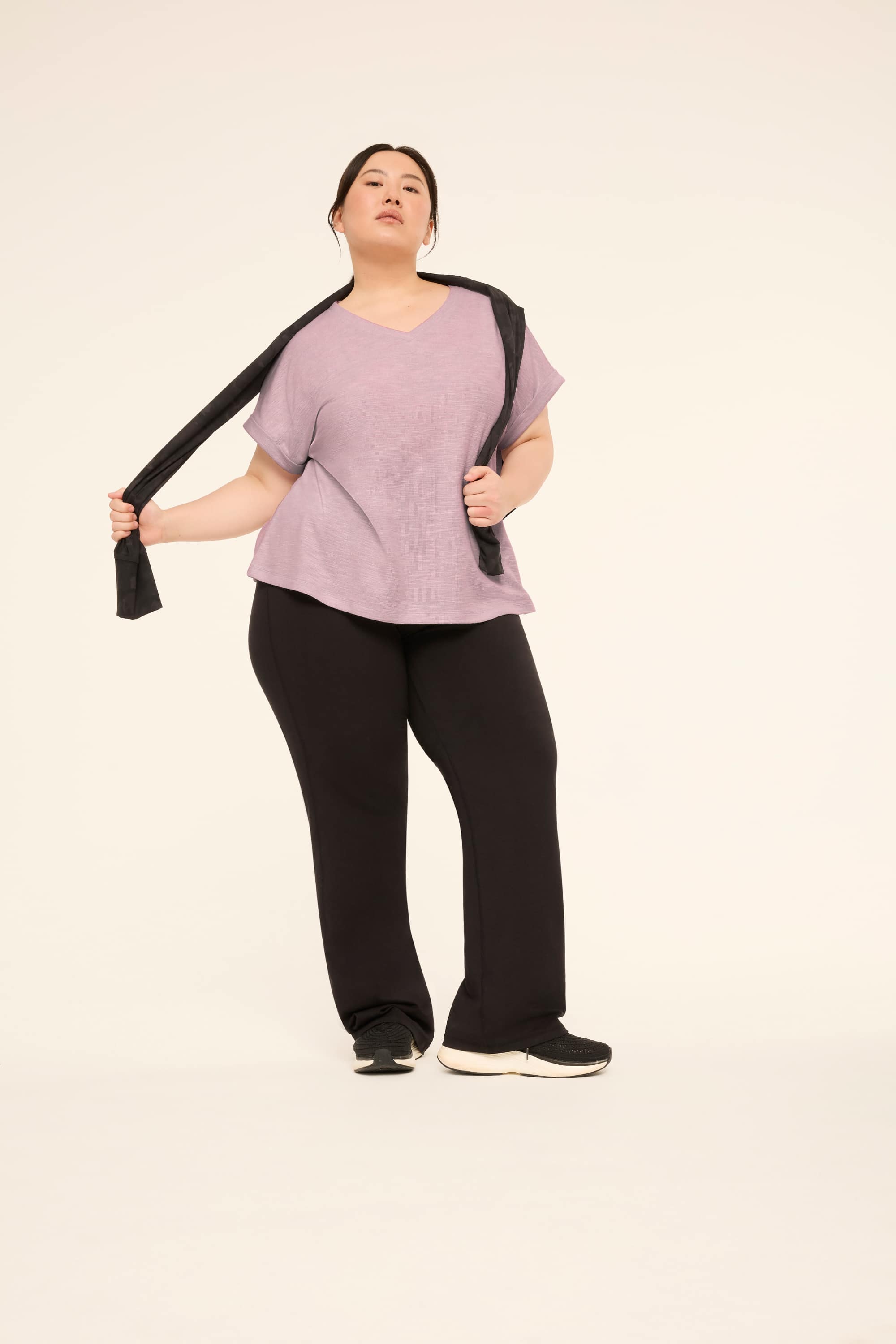 LIVI Textured V-Neck Top