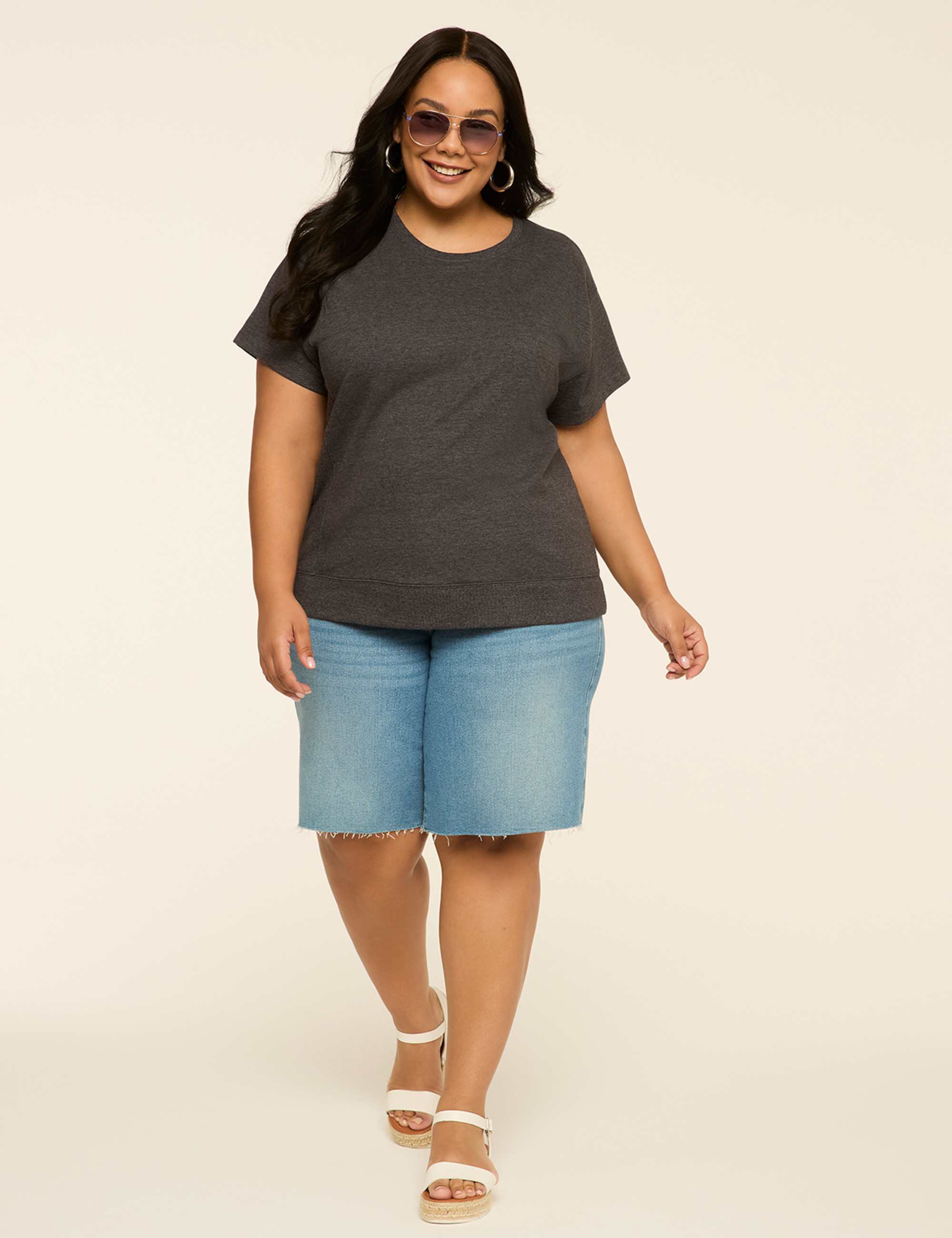 Short-Sleeve French Terry Sweatshirt