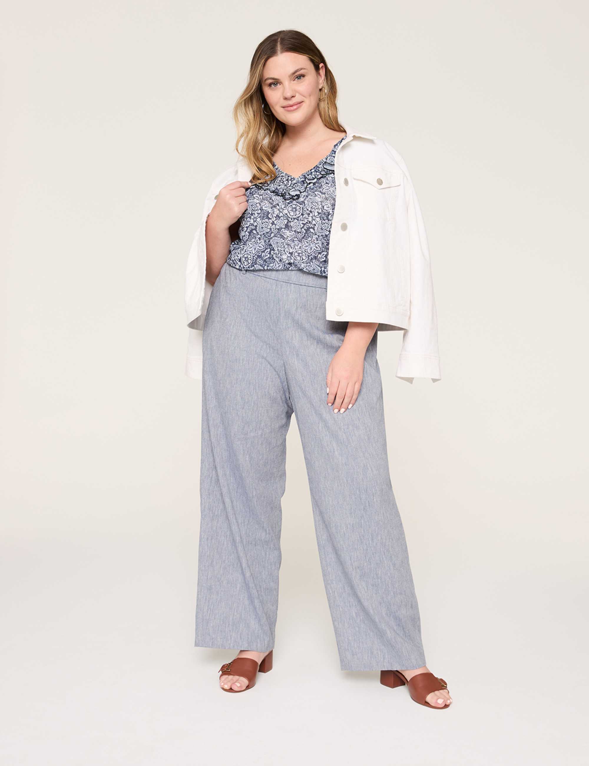 Sleeveless Ruffle V-Neck Mesh Top