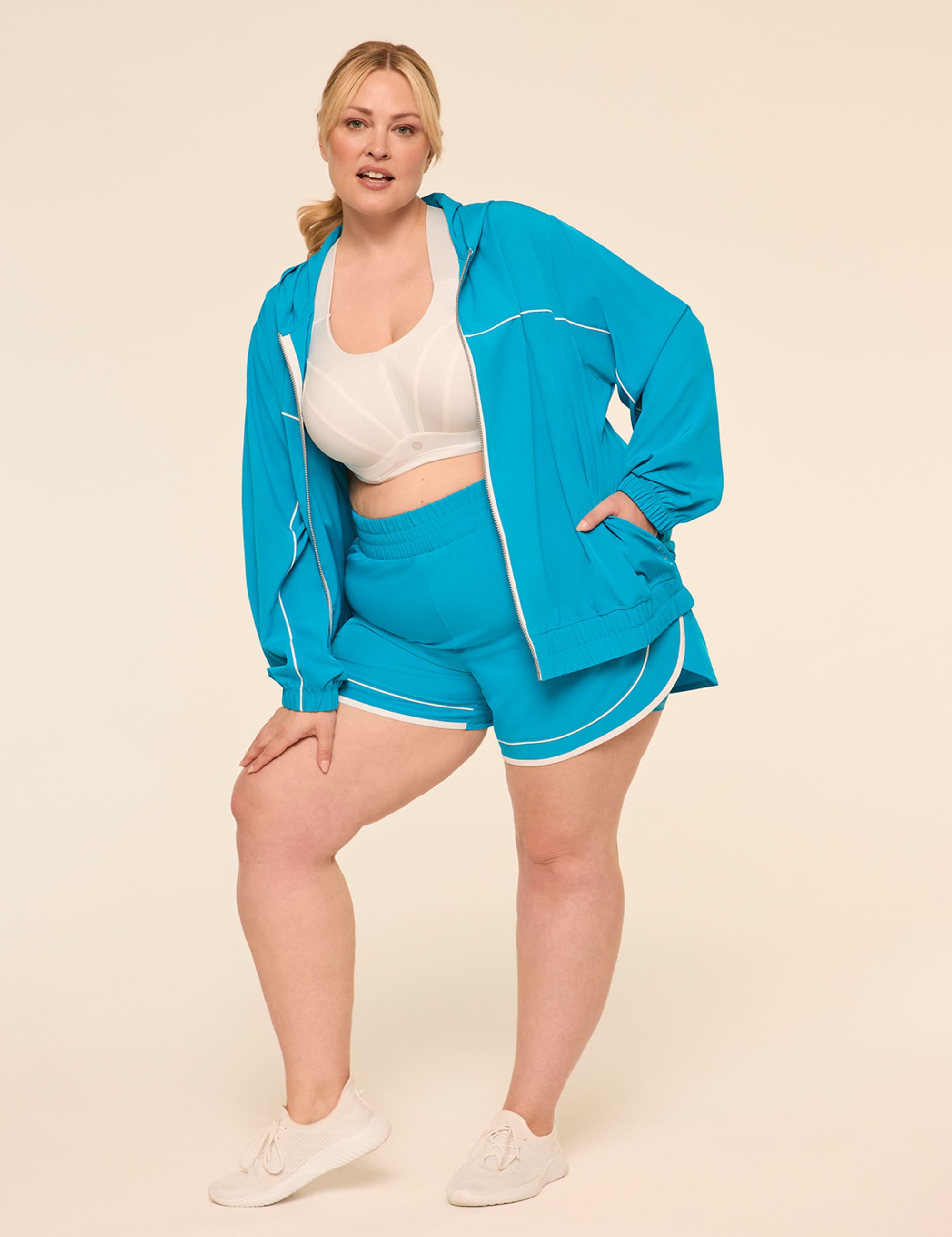 LIVI Stretch Woven Full-Zip Hooded Jacket