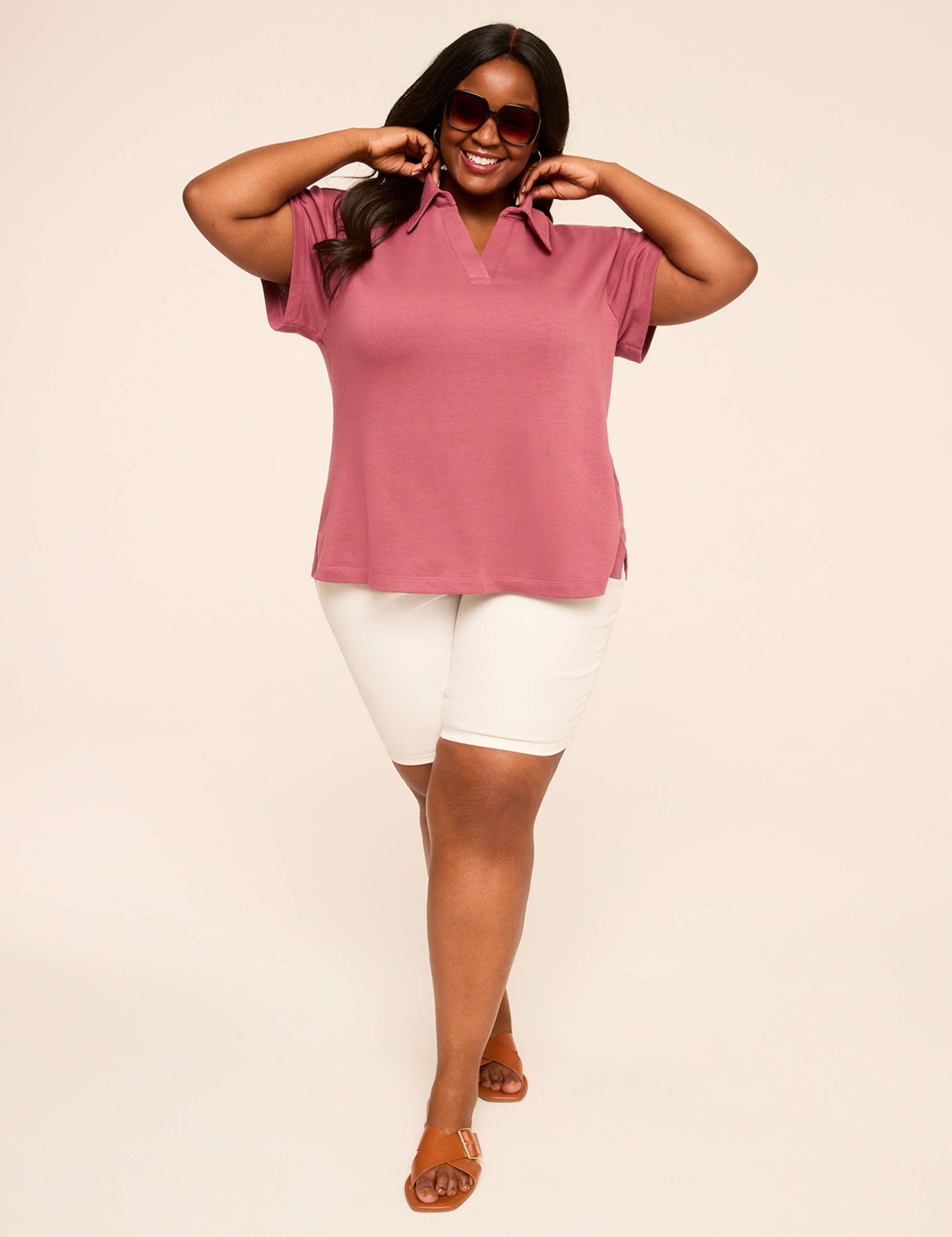 French Terry Polo Top