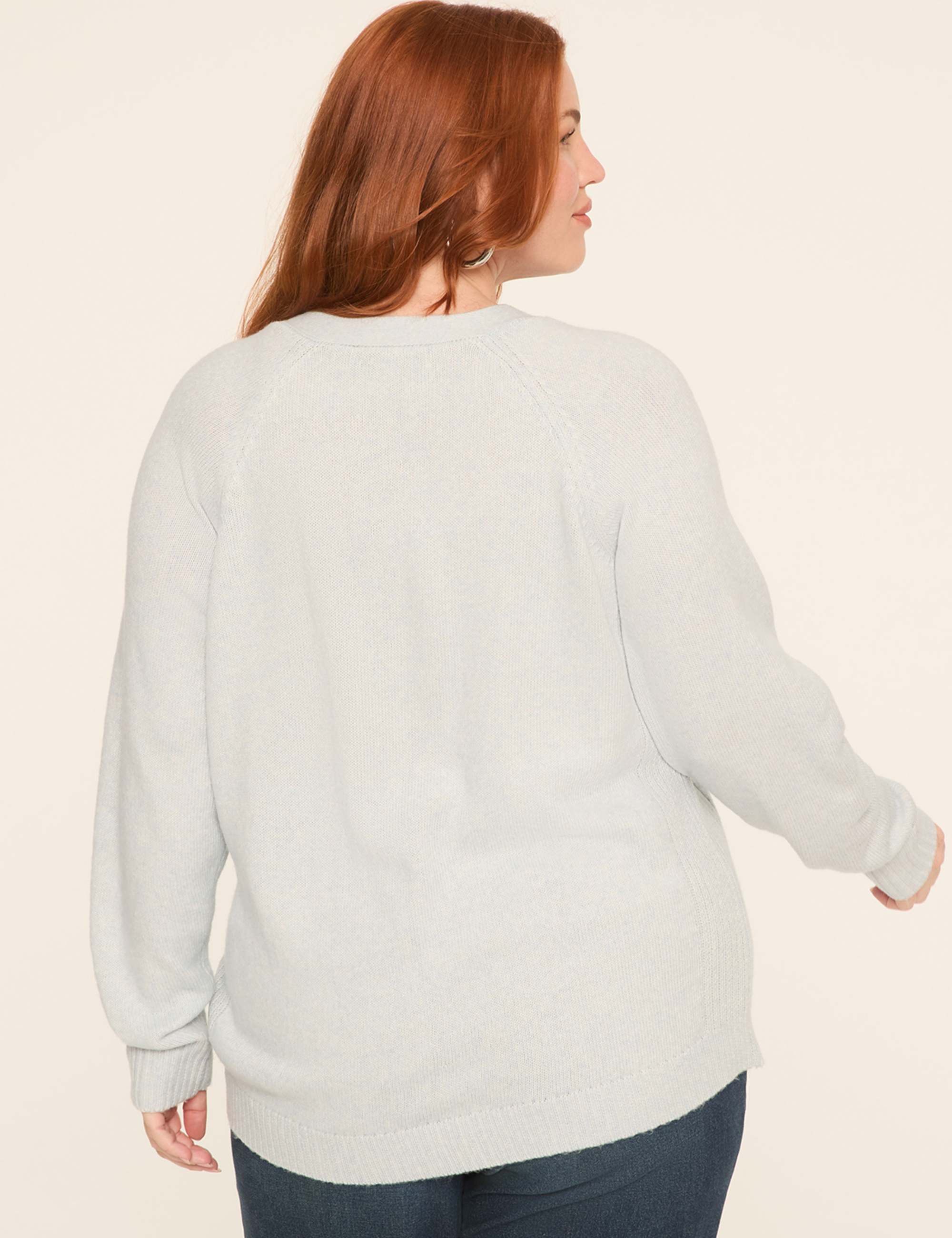 Layered Lace V-Neck Pullover Sweater