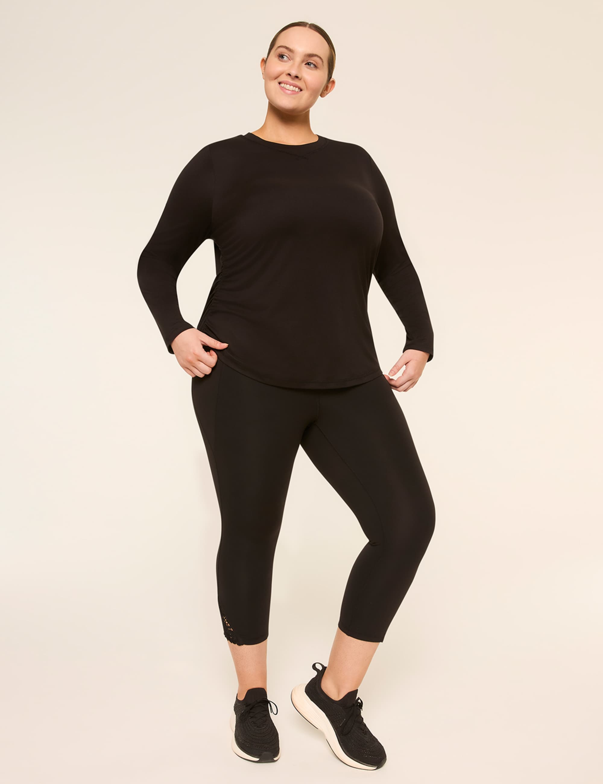 LIVI Soft Long-Sleeve Side-Ruched Tee