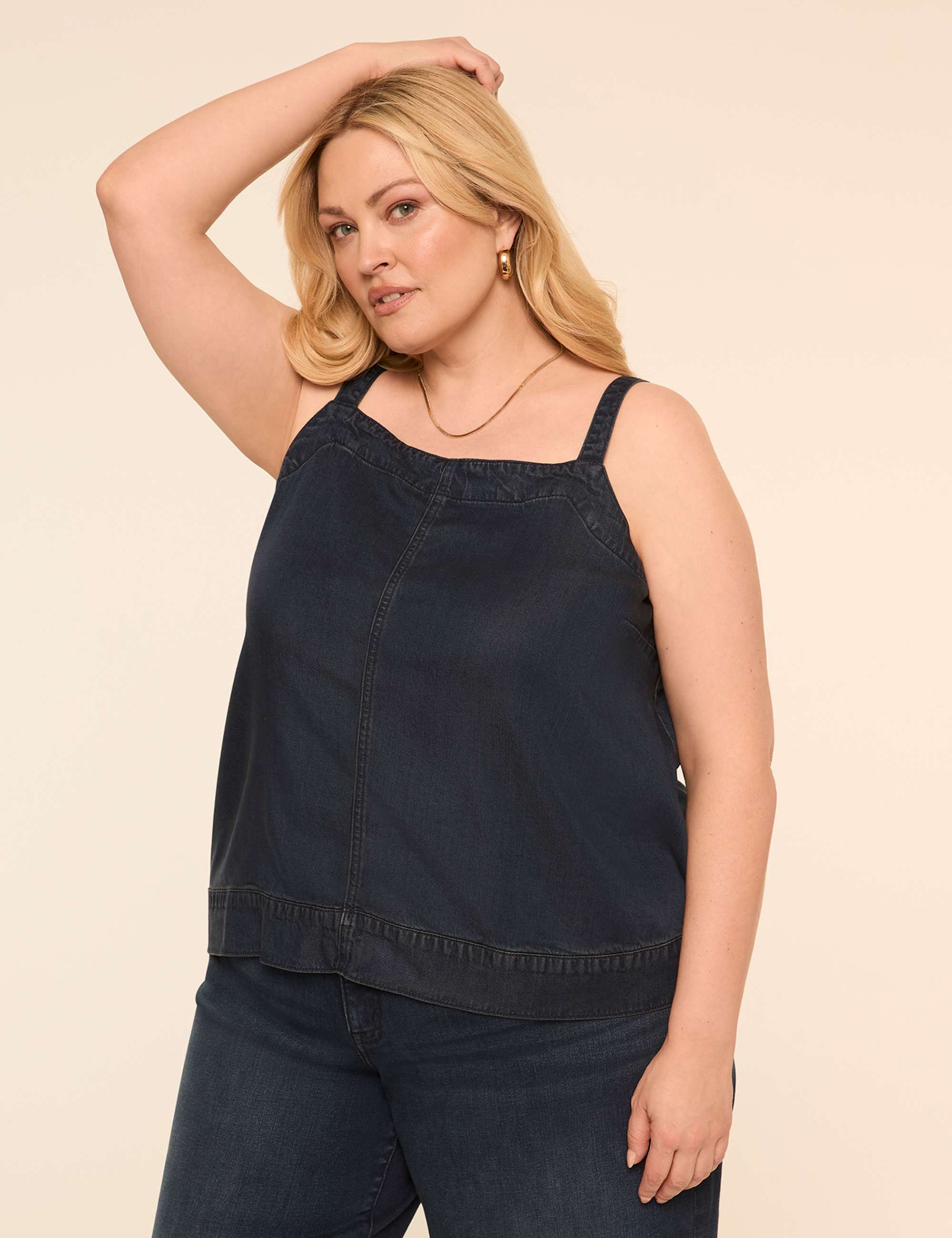 Square-Neck Denim Tank