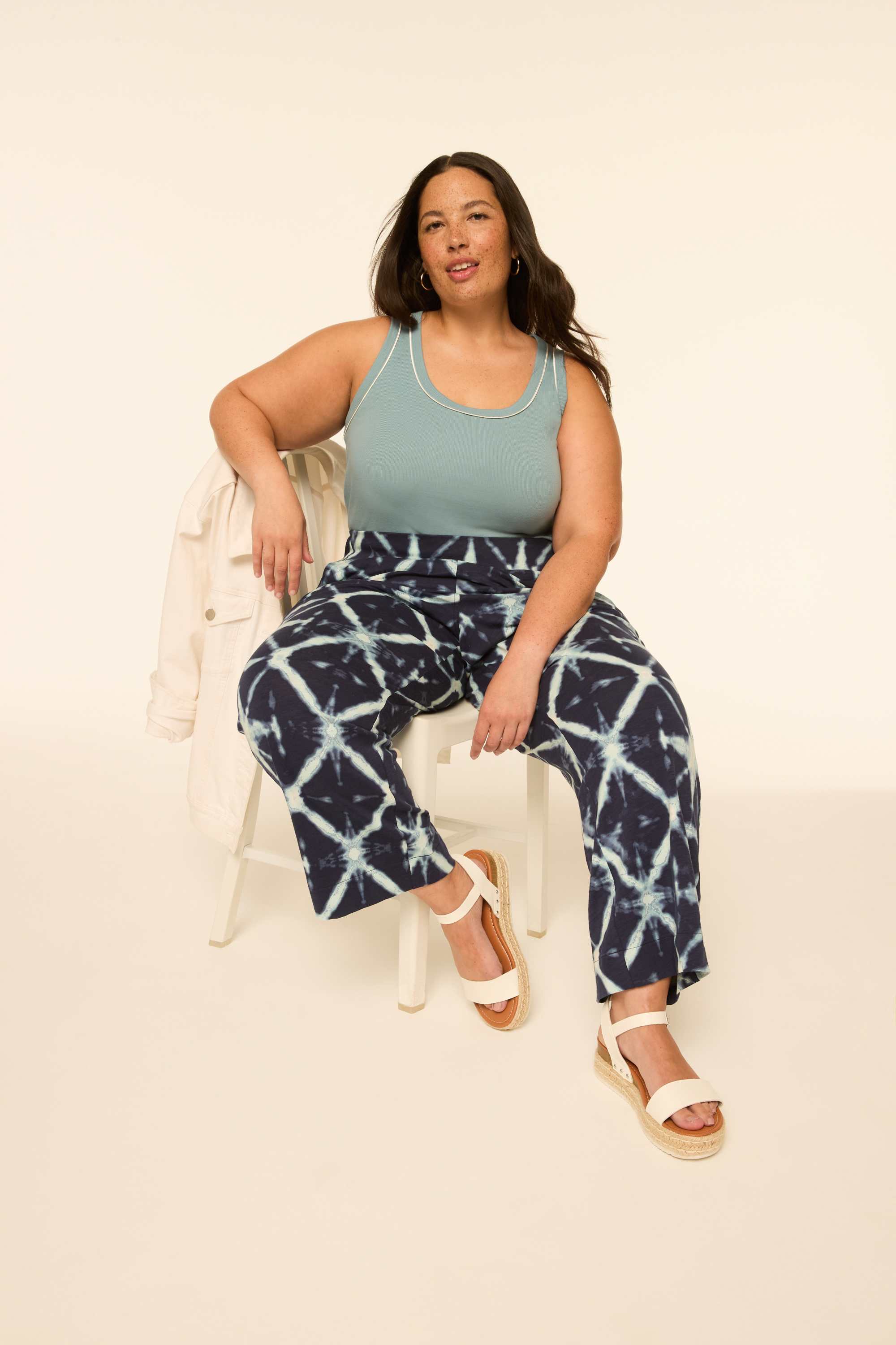 Slub Knit Pull-On Straight Leg Pant