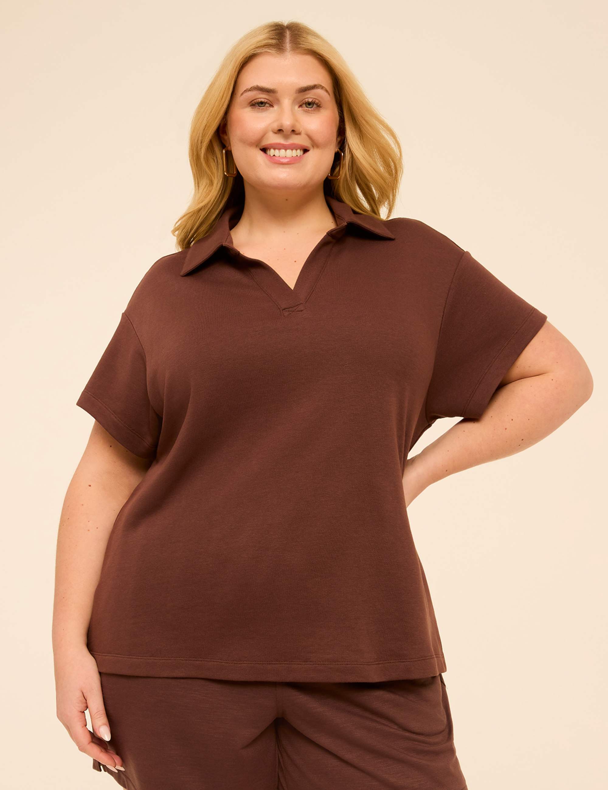 French Terry Polo Top