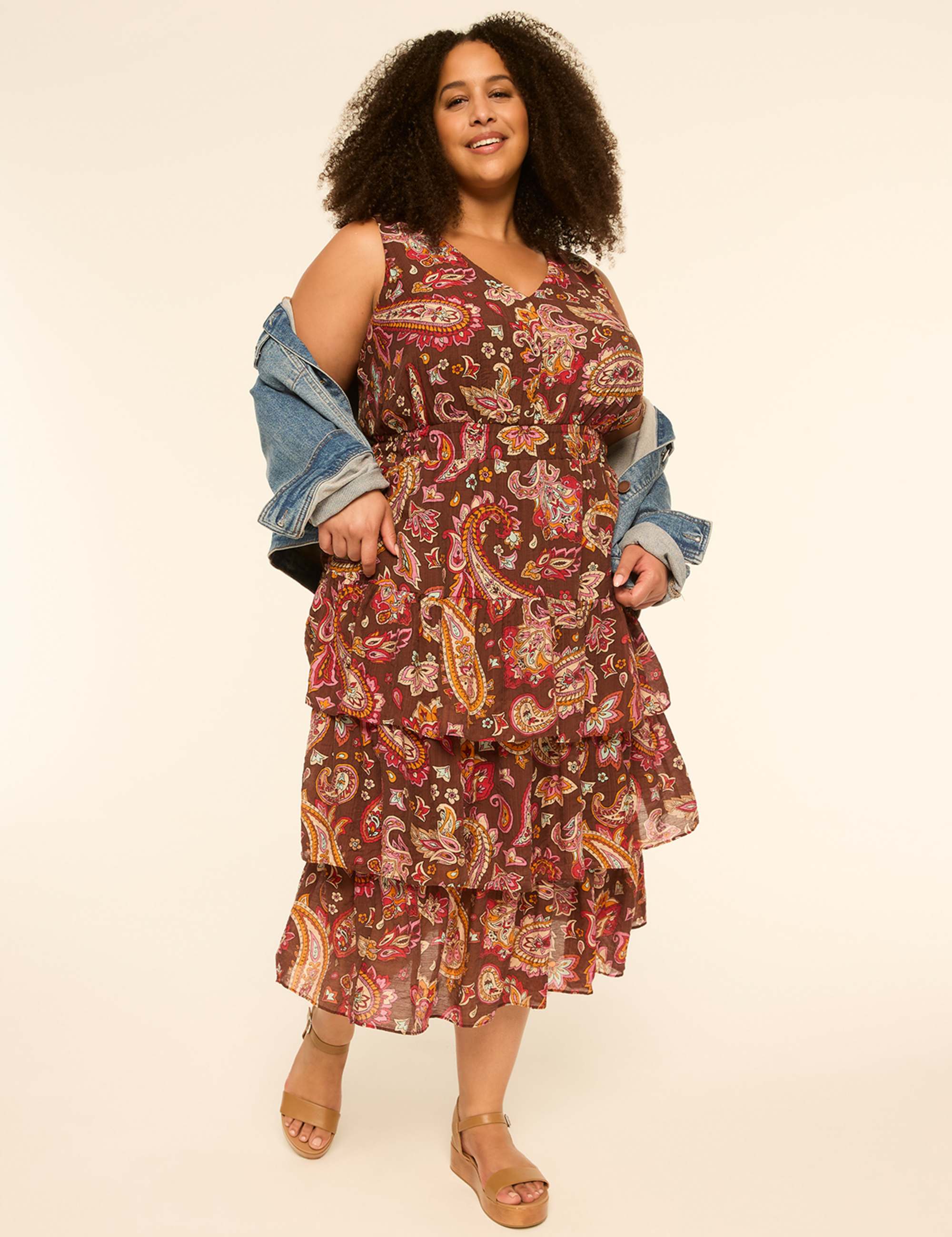 Sleeveless Tiered Midi Dress