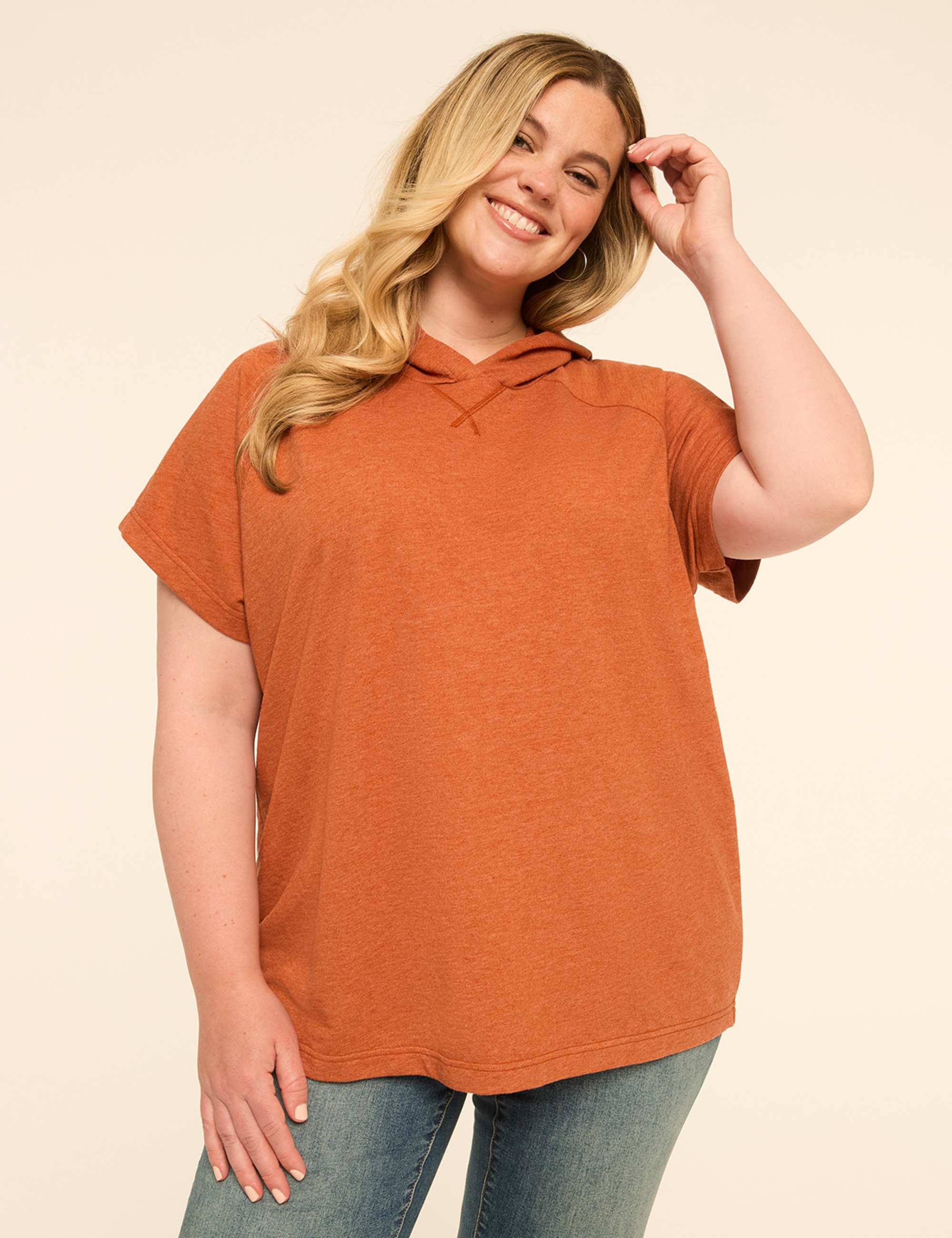 Short-Sleeve French Terry Hoodie