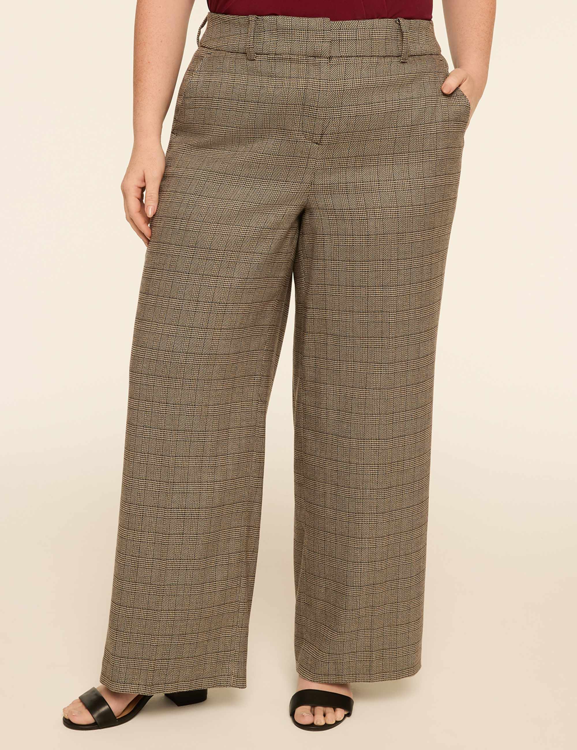 Perfect Drape High-Rise Wide Leg Plaid Pant