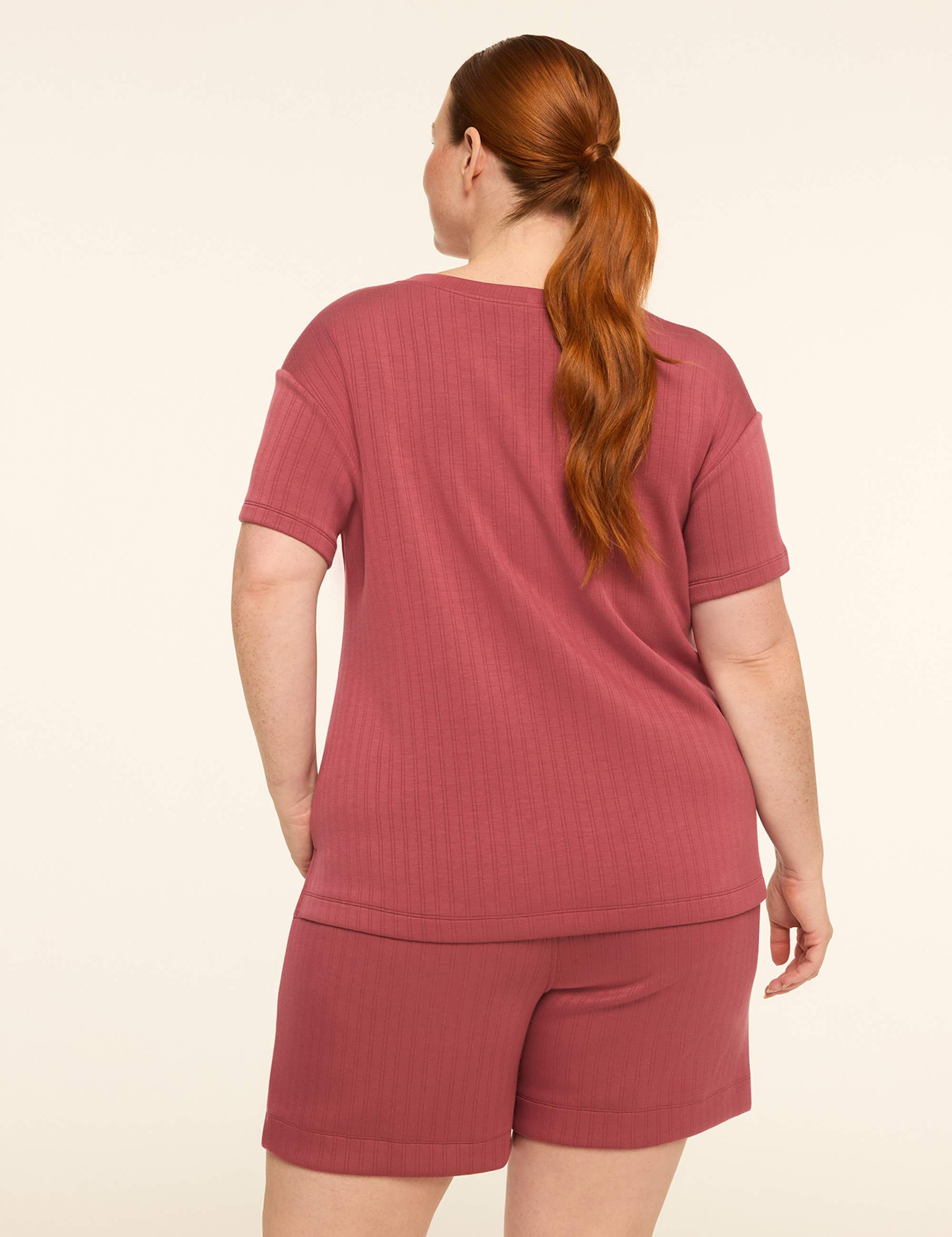 LIVI Wide Rib Journey V-Neck Top