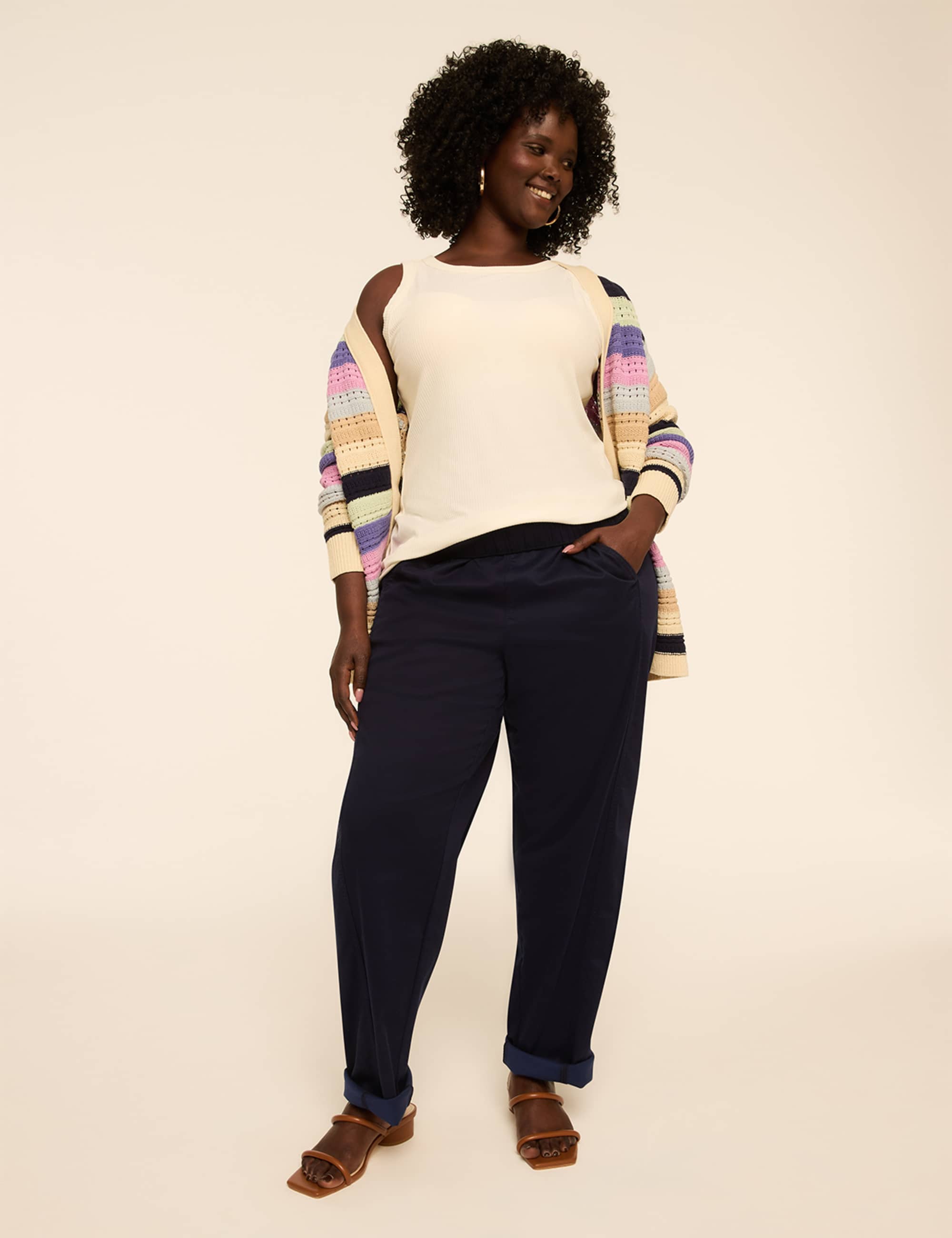 Pull-On Sateen Chino Ankle Pant