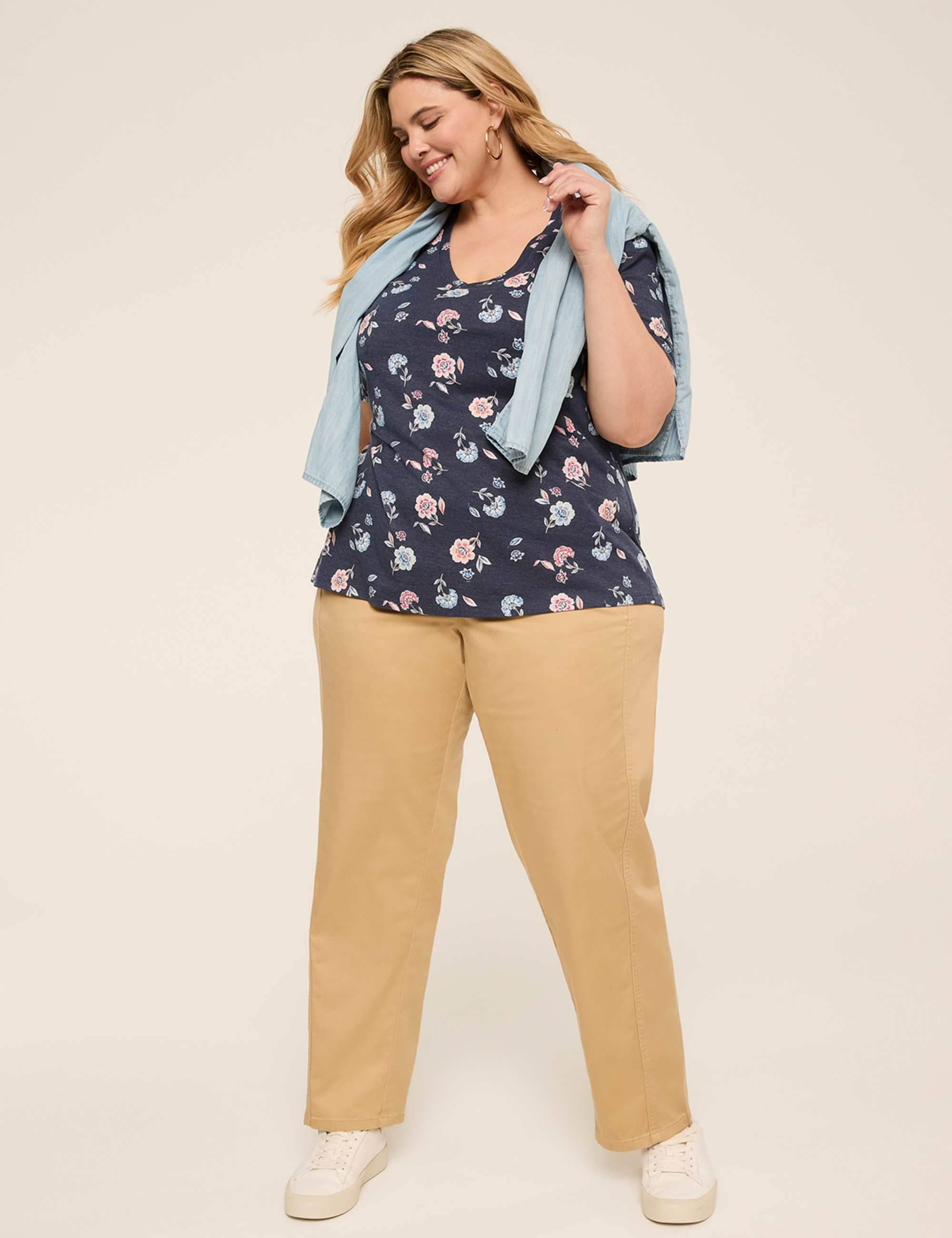 Pull-On Sateen Chino Ankle Pant