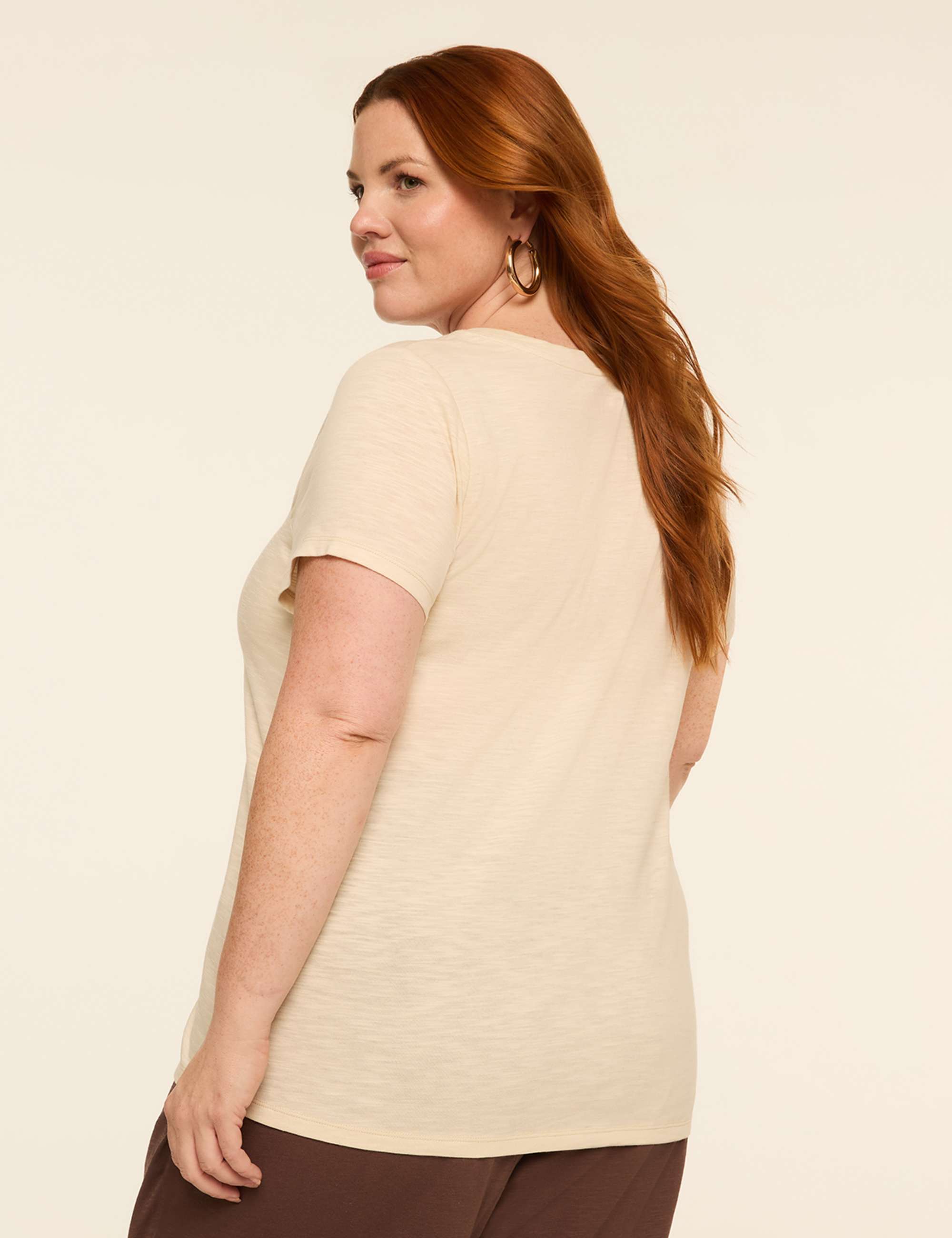 Short-Sleeve Sweetheart-Seamed Top