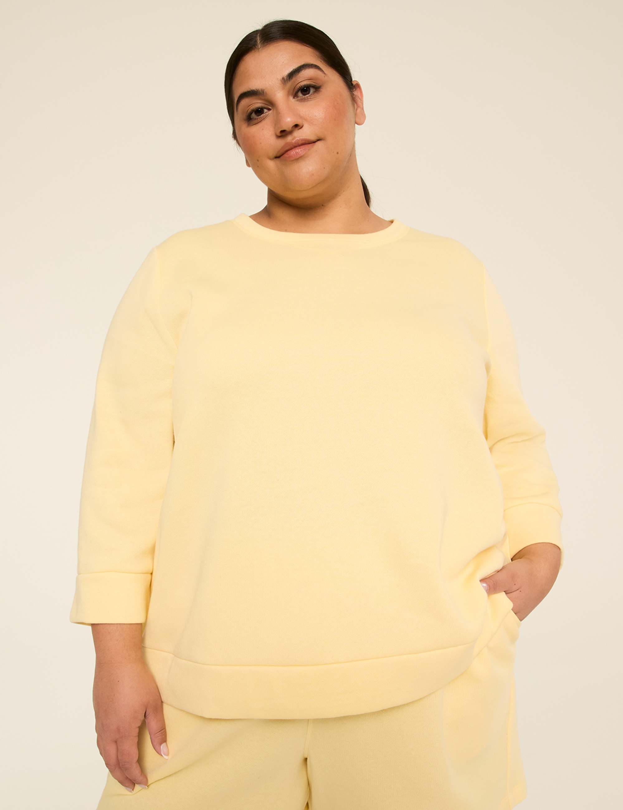 LIVI 3/4-Sleeve Crew-Neck Sweatshirt