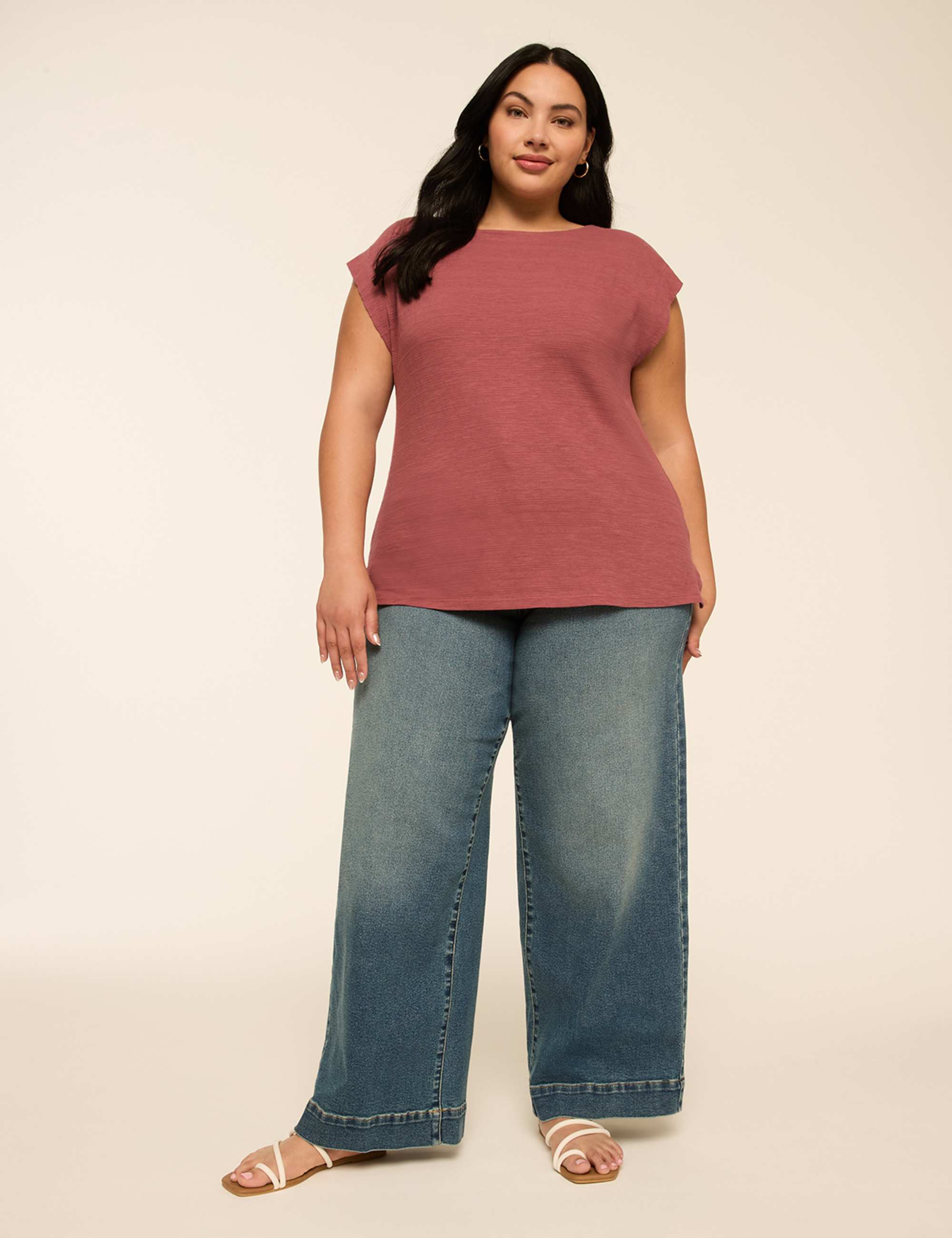Textured Boatneck Tee