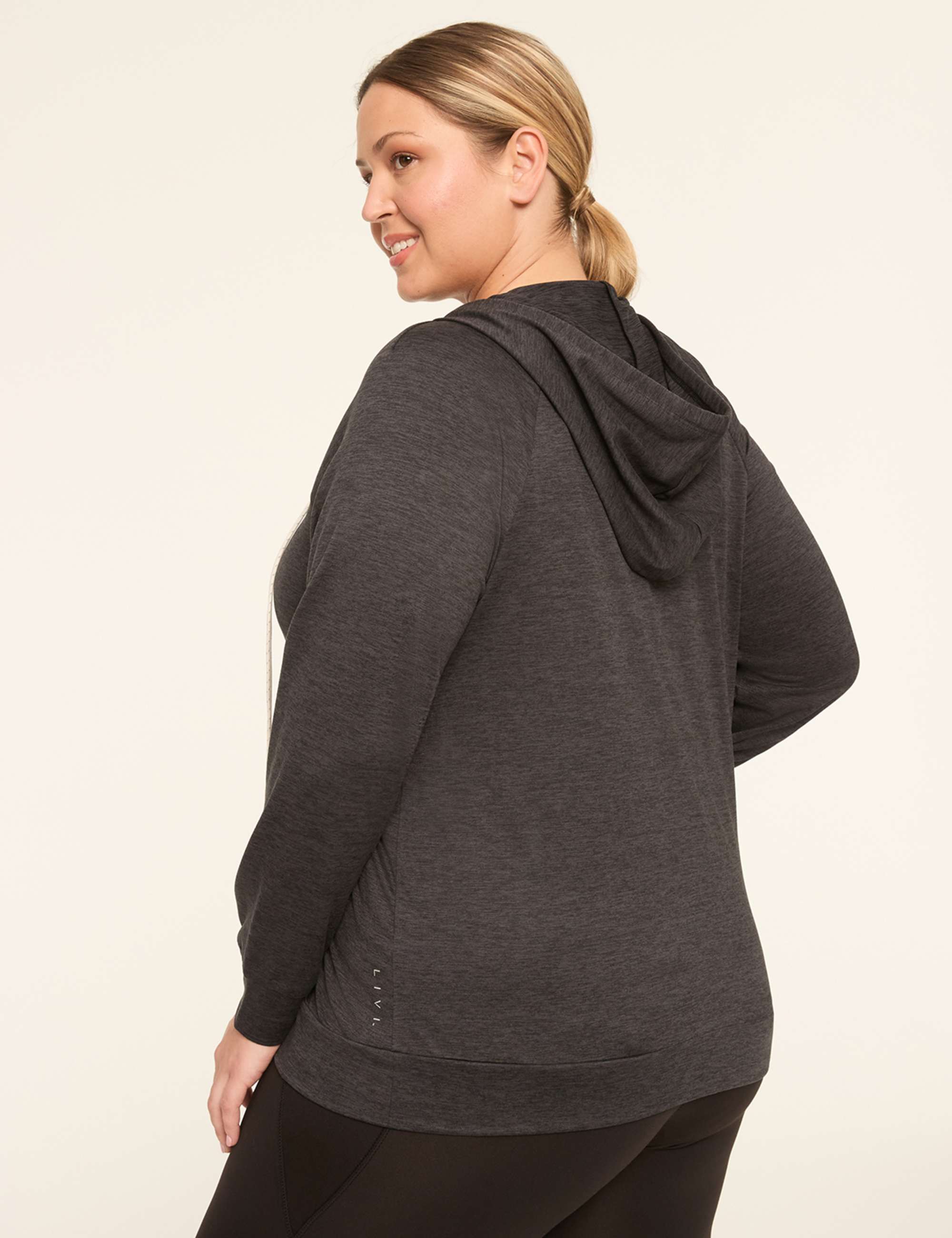 LIVI Soft Marled Zip-Front Hoodie