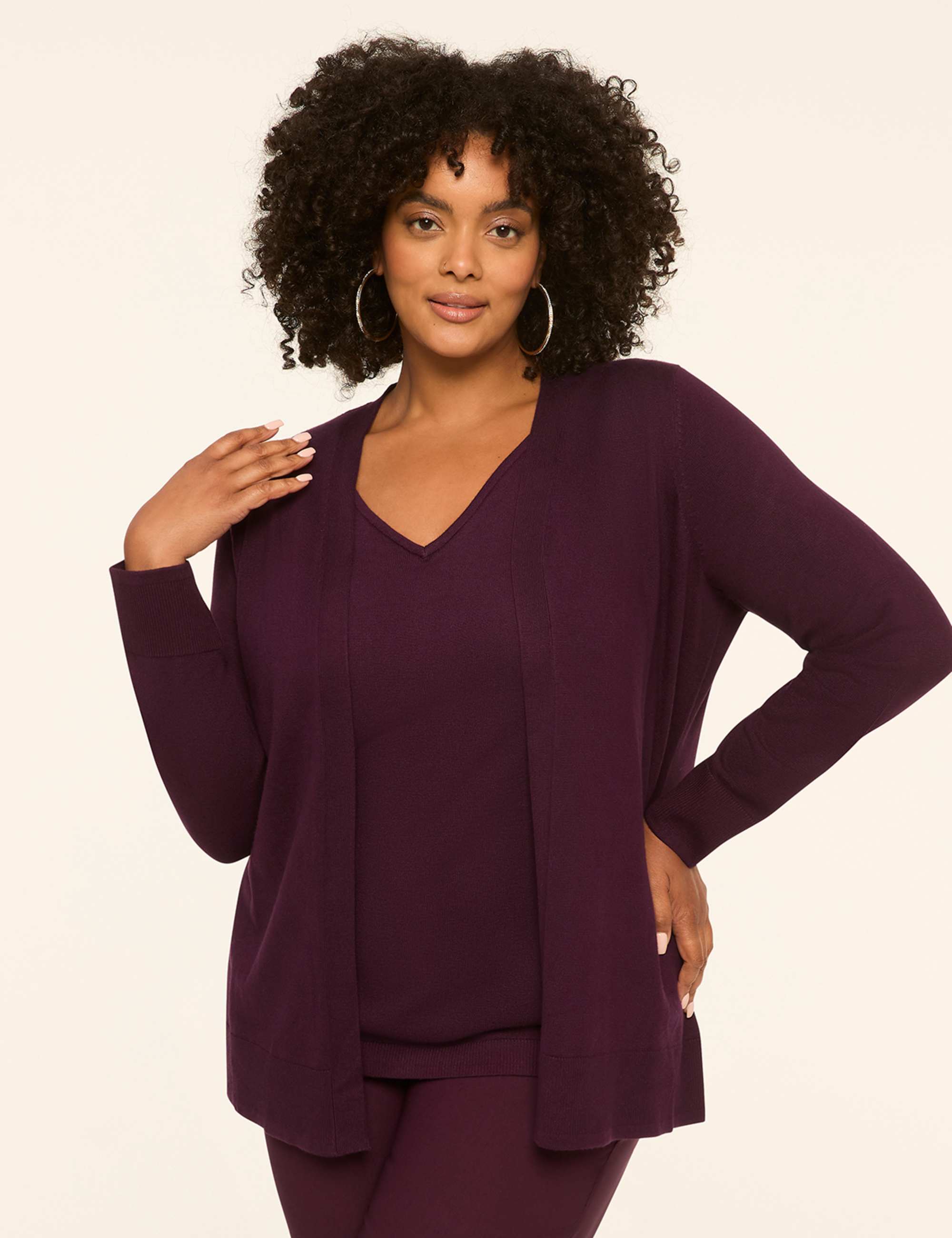 Modern Long-Sleeve Open-Front Cardigan