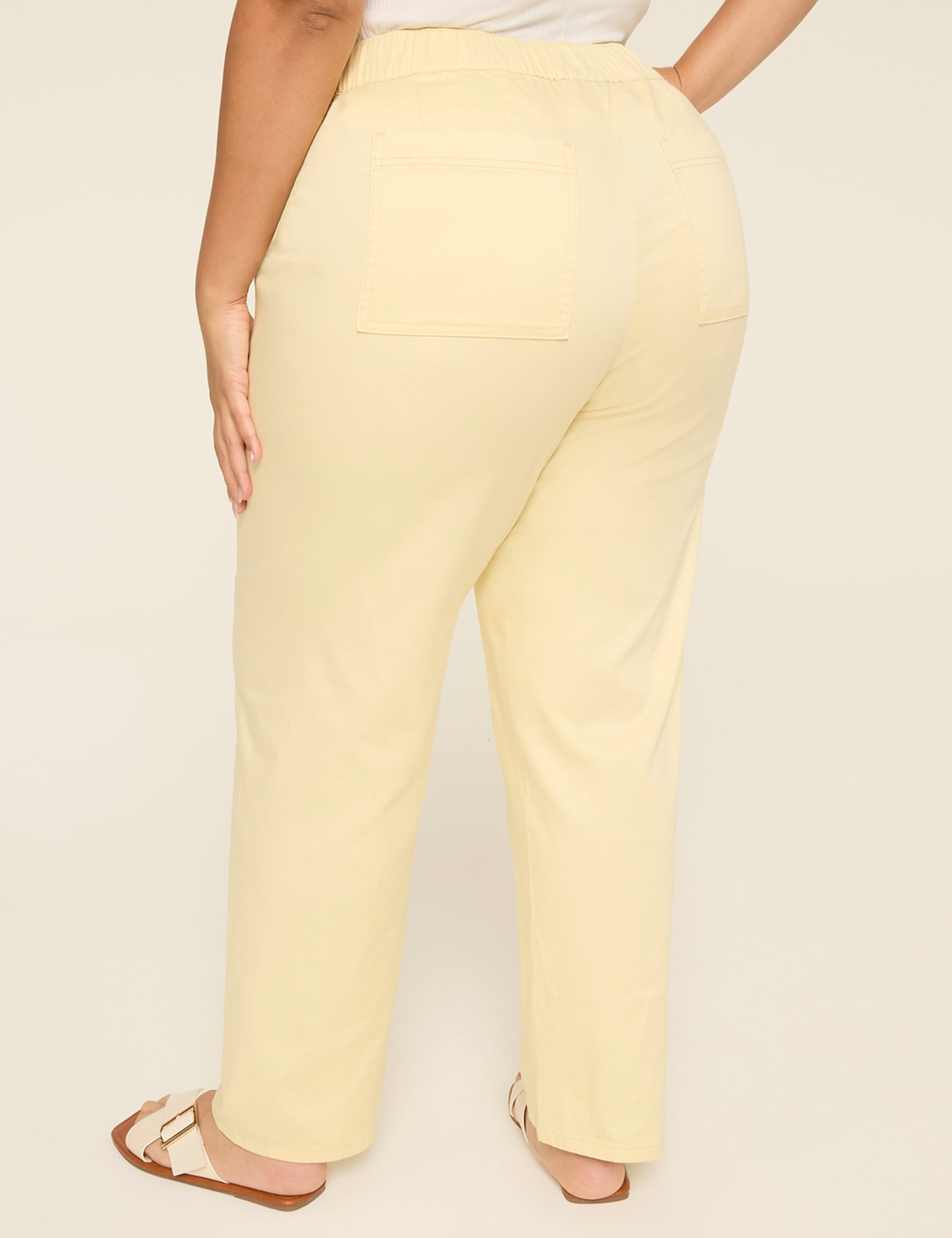 Pull-On Sateen Chino Ankle Pant