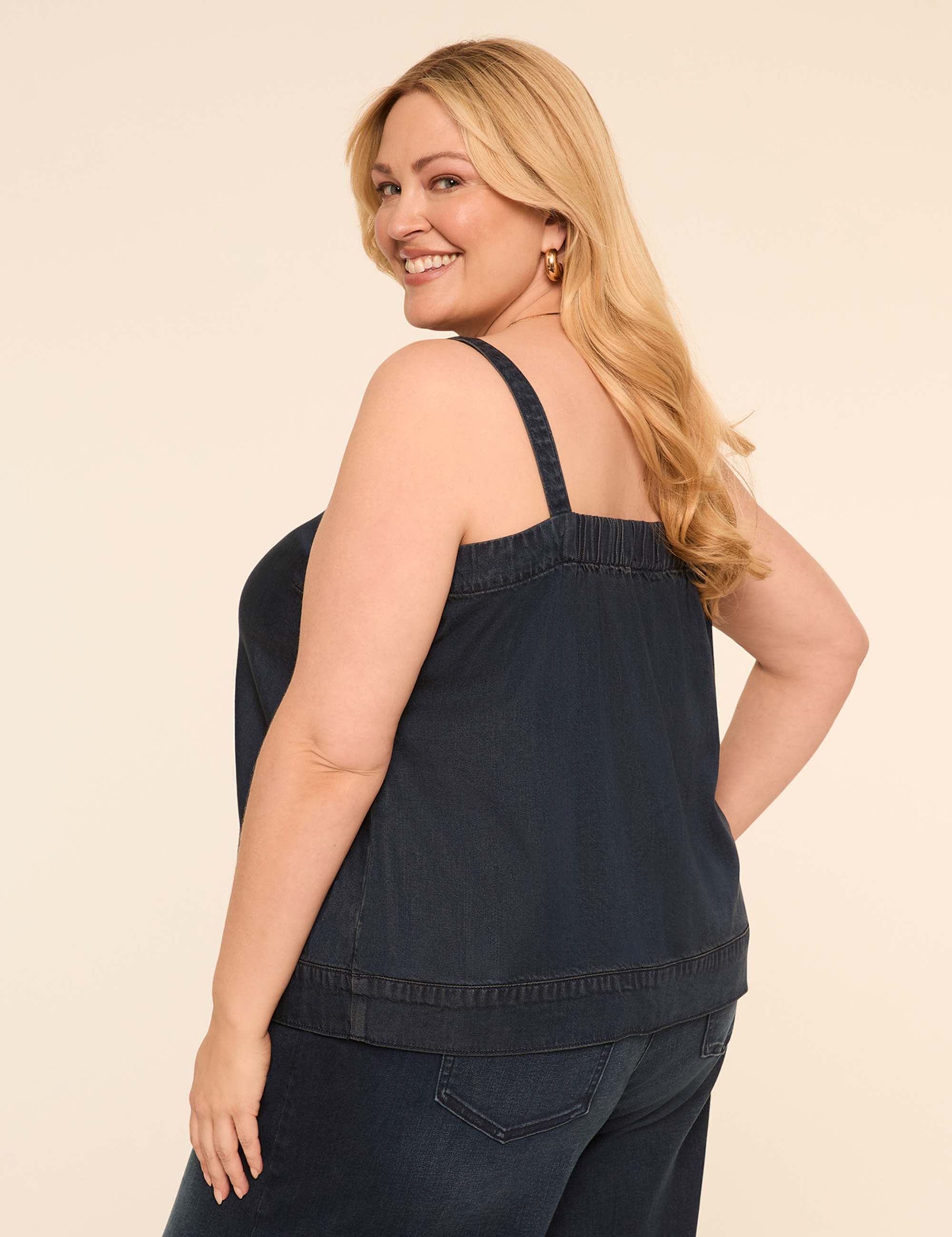 Square-Neck Denim Tank