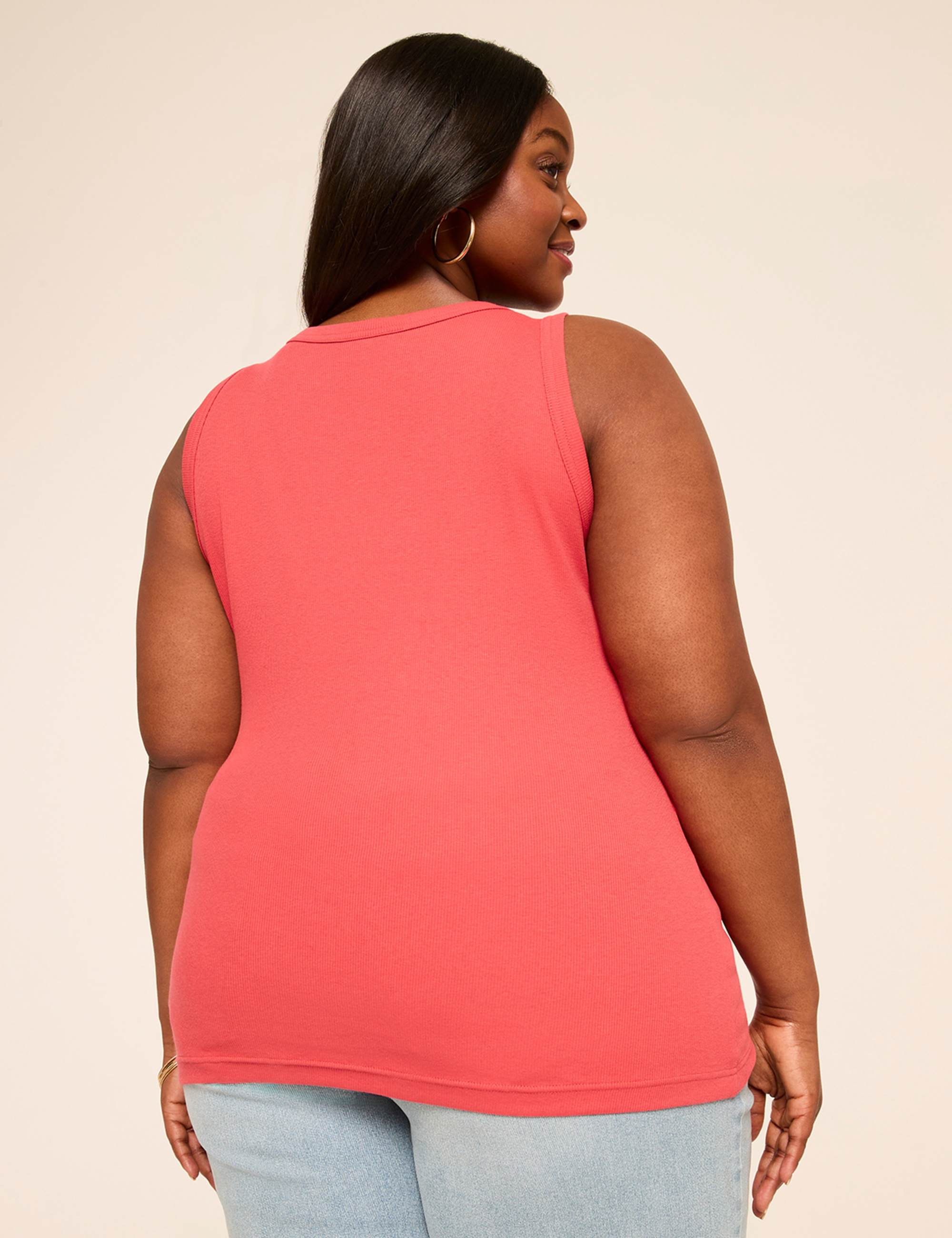 Deep V-Neck Rib Layering Tank
