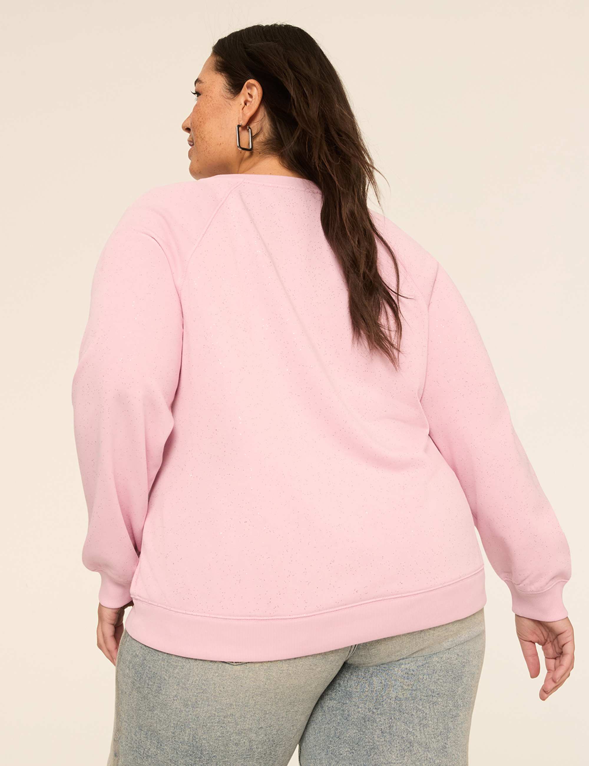 Sparkle Knit Long-Sleeve Crew-Neck Sweatshirt