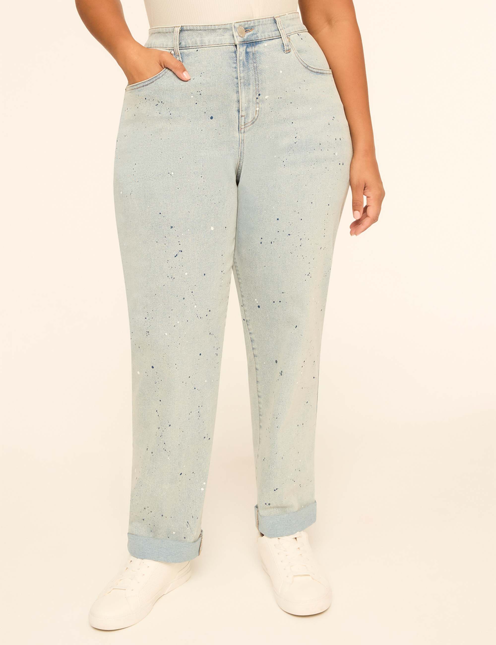 Boyfriend Fit Paint Splatter Jean