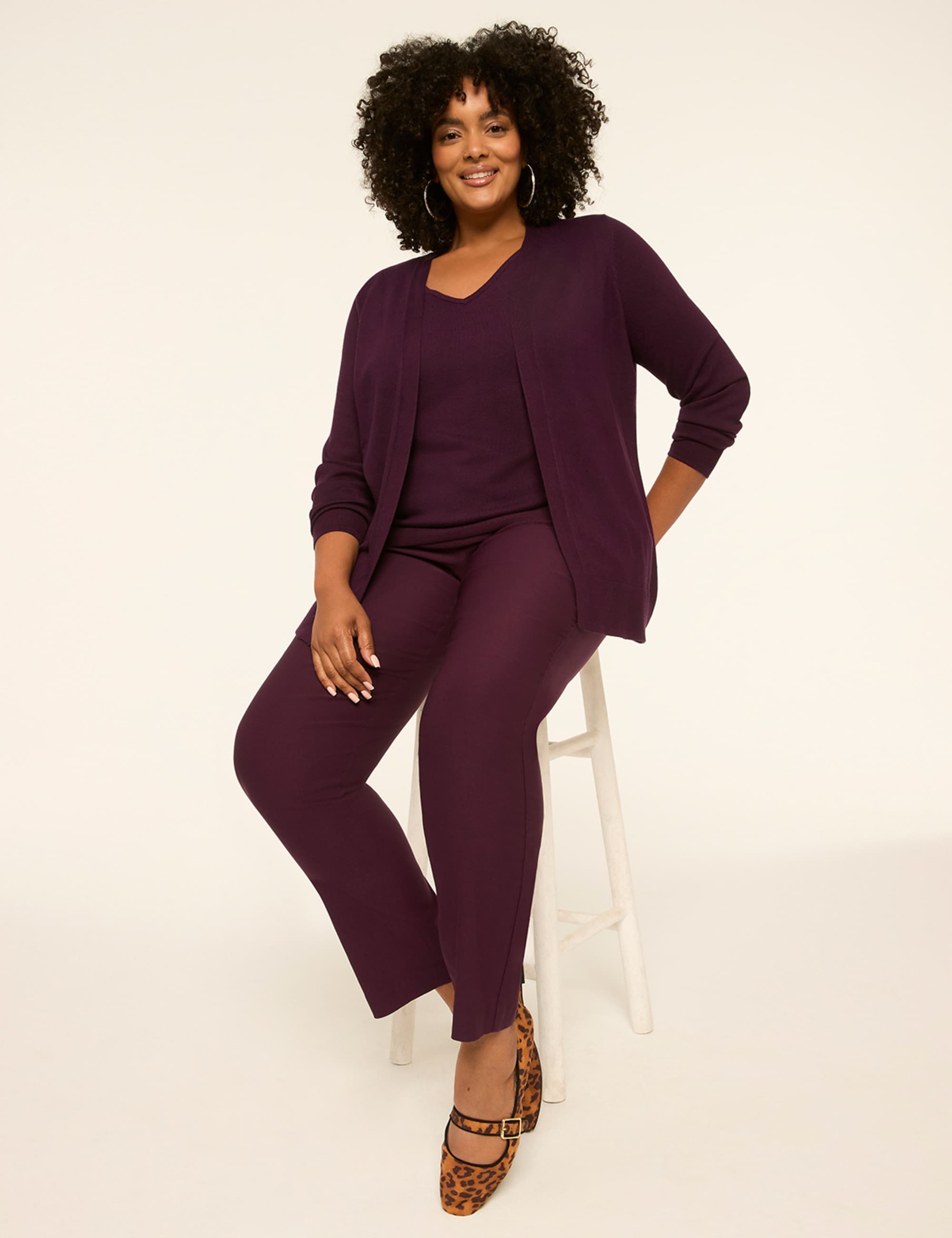 Modern Long-Sleeve Open-Front Cardigan