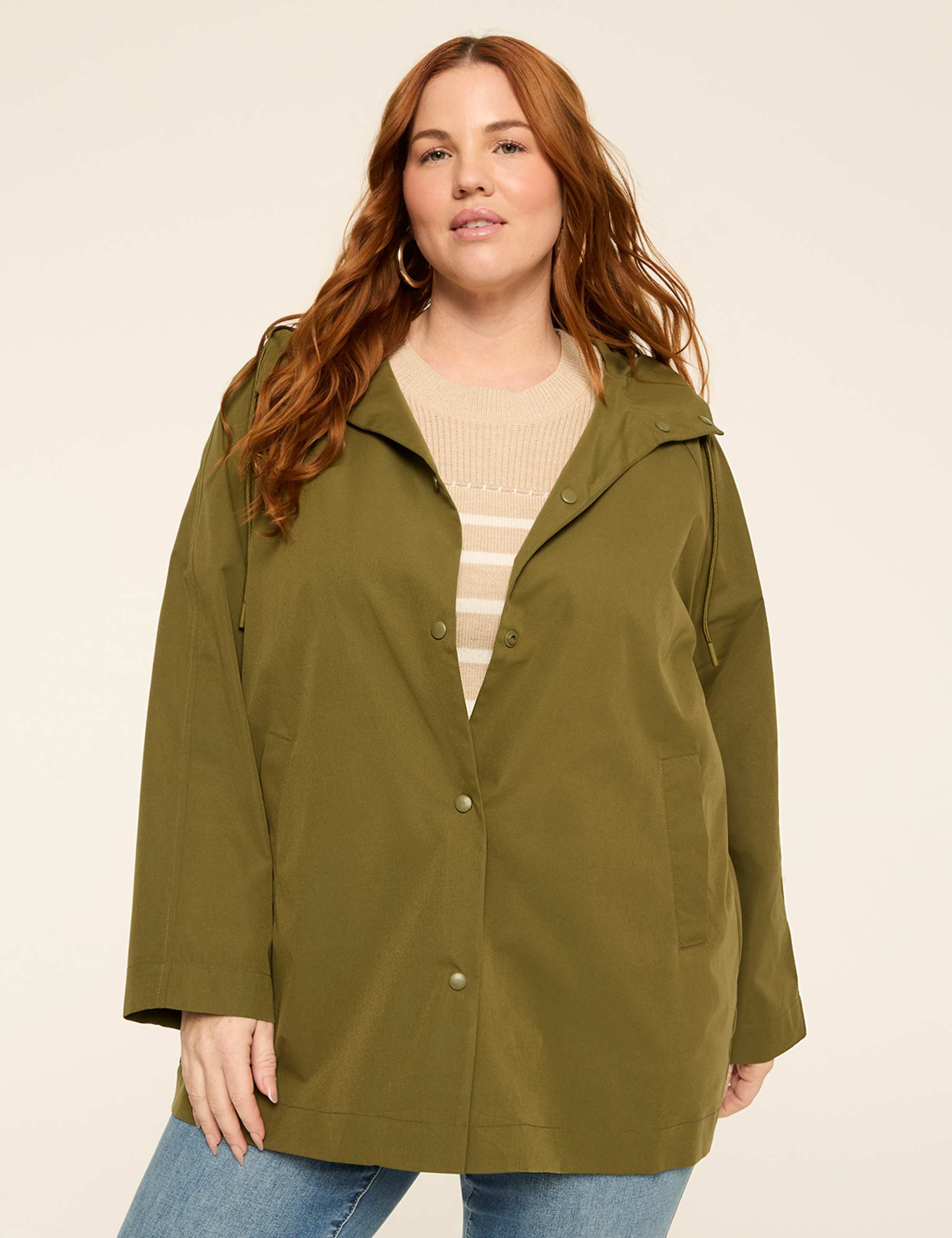 Snap-Front Hooded Jacket