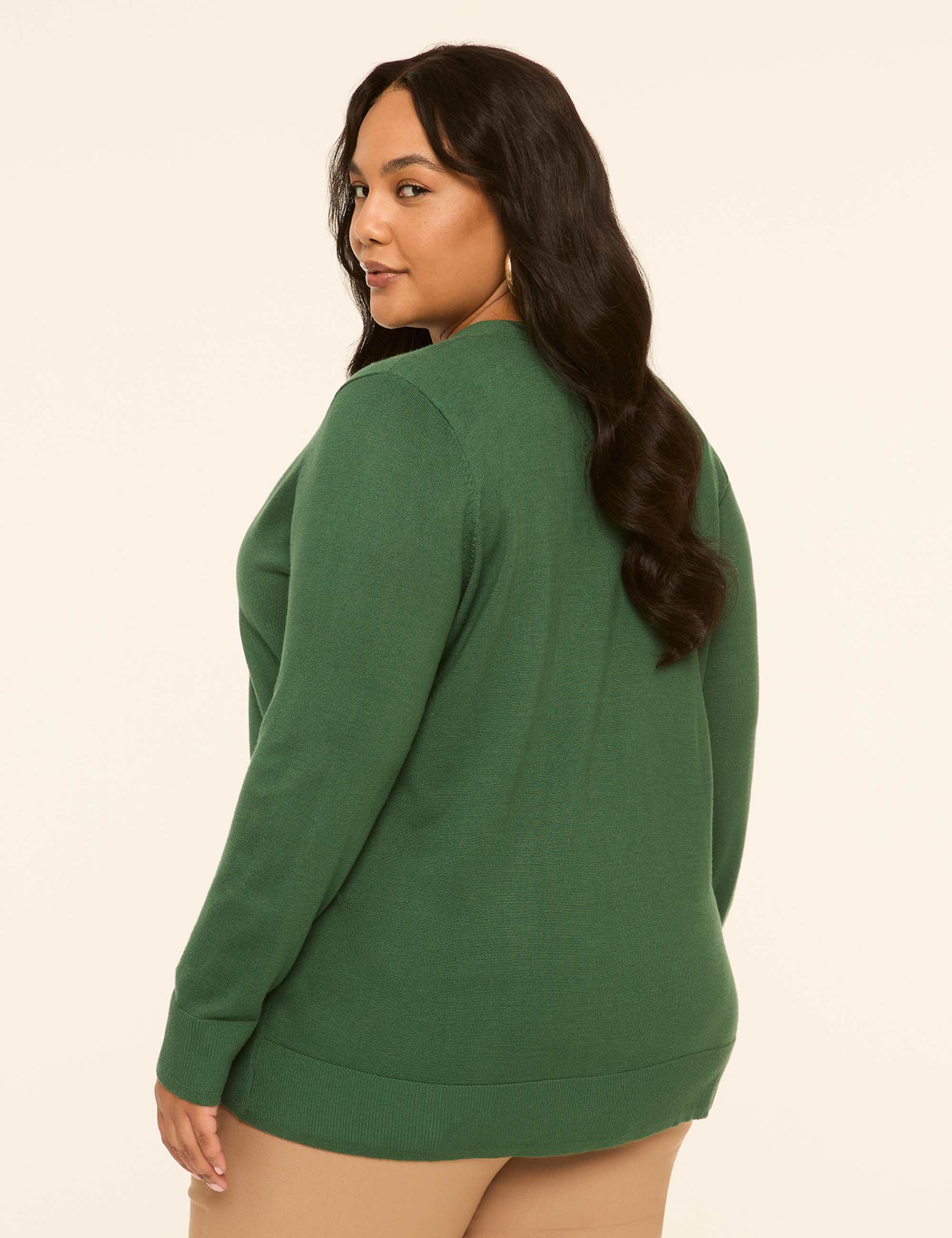Modern Long-Sleeve Open-Front Cardigan