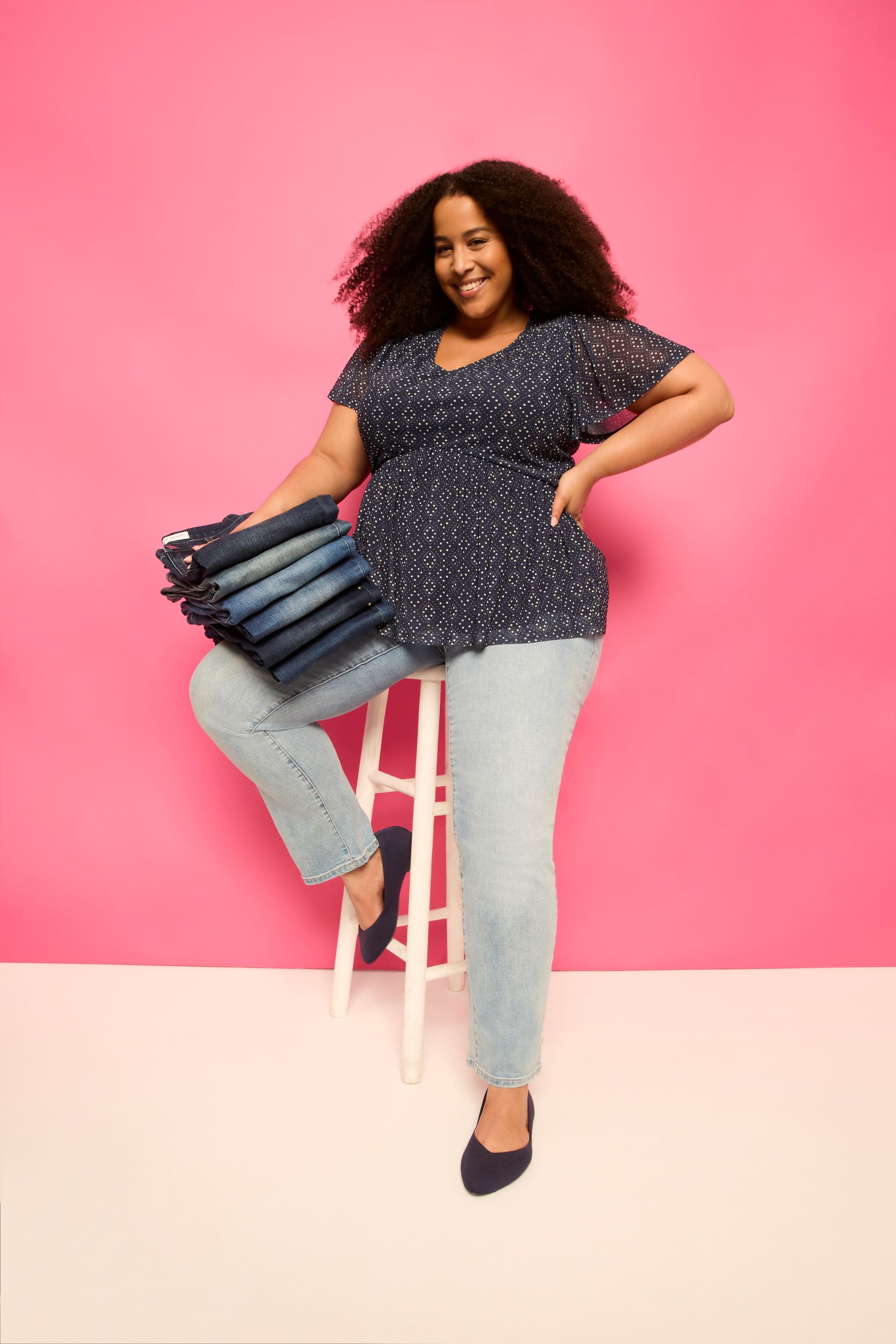 Flutter-Sleeve Mesh Peplum Top